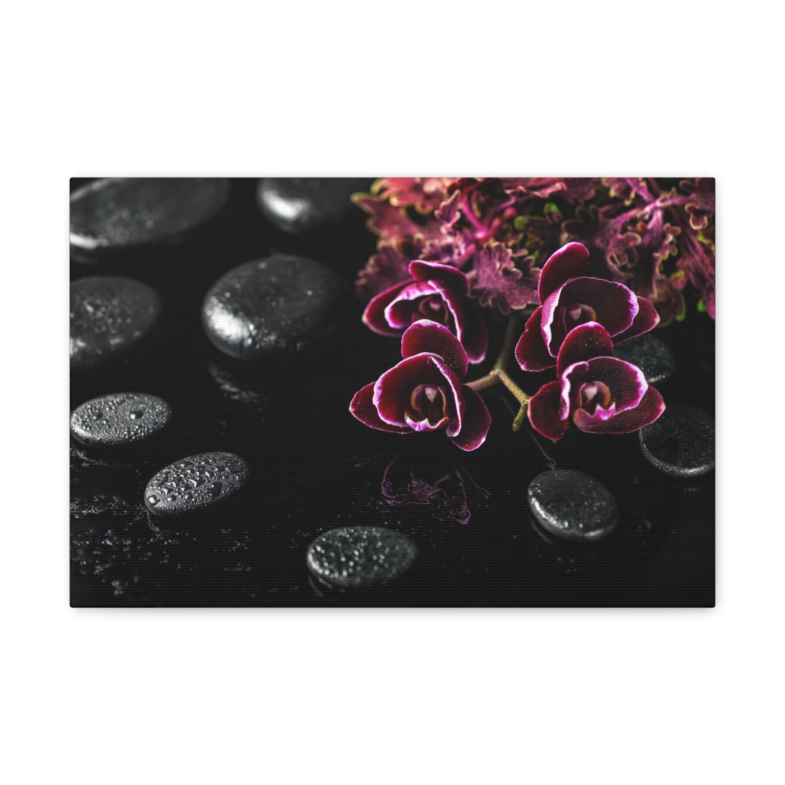 Dark Cherry Orchid Forest Floral Nature Photography Canvas Wall Art for Home Decor Ready-to-Hang-Express Your Love Gifts