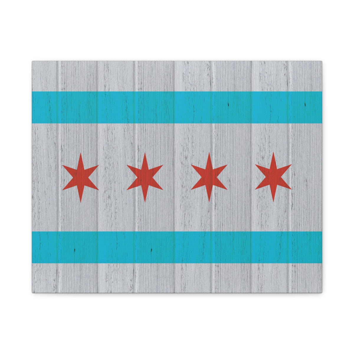 Chicago Flag Distressed Wood Look Canvas Wall Art for Home Decor Ready-to-Hang-Express Your Love Gifts