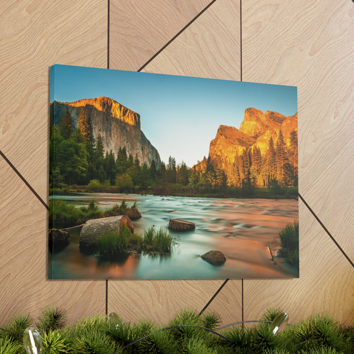 Mountain Valley Golden Hour Nature Wilderness Photography Canvas Wall Art for Home Decor Ready-to-Hang-Express Your Love Gifts