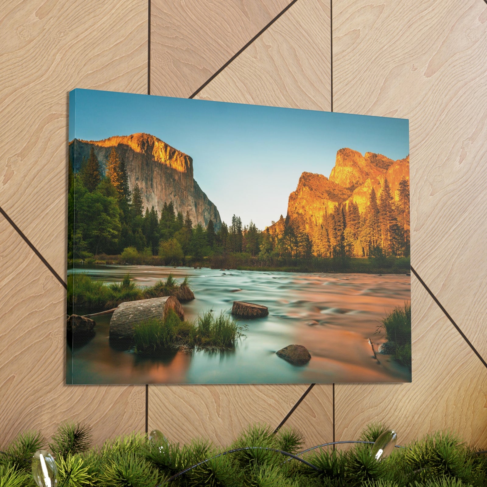 Mountain Valley Golden Hour Nature Wilderness Photography Canvas Wall Art for Home Decor Ready-to-Hang-Express Your Love Gifts