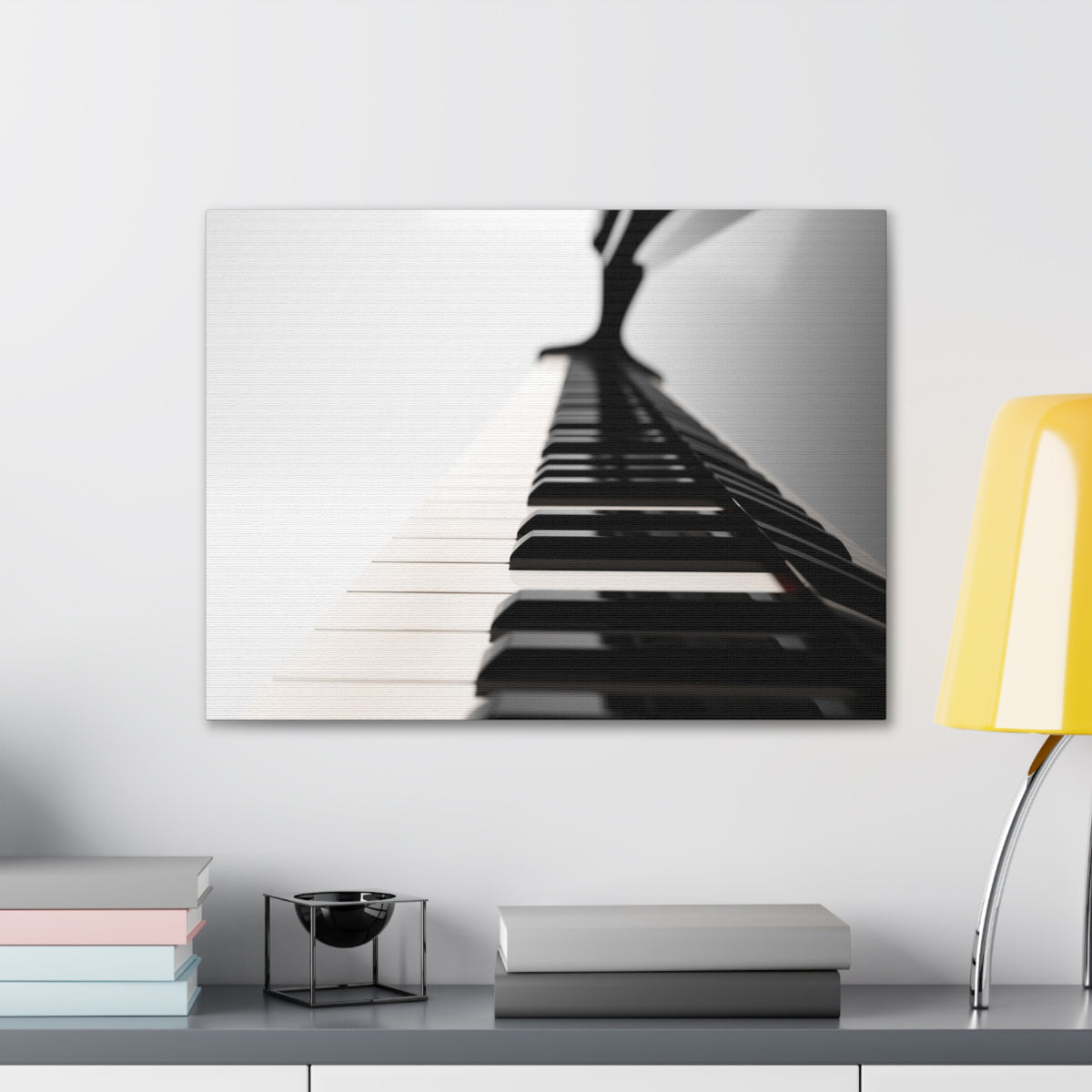 Piano Black And White Music Lover's Delight Piano Keyboard Canvas Wall Art for Home Decor Ready-to-Hang-Express Your Love Gifts