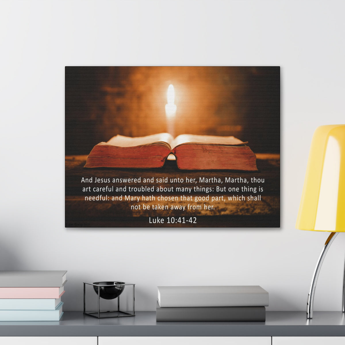 Scripture Walls Luke 10:41-42 Bible Verse Canvas Christian Wall Art Ready to Hang Unframed-Express Your Love Gifts
