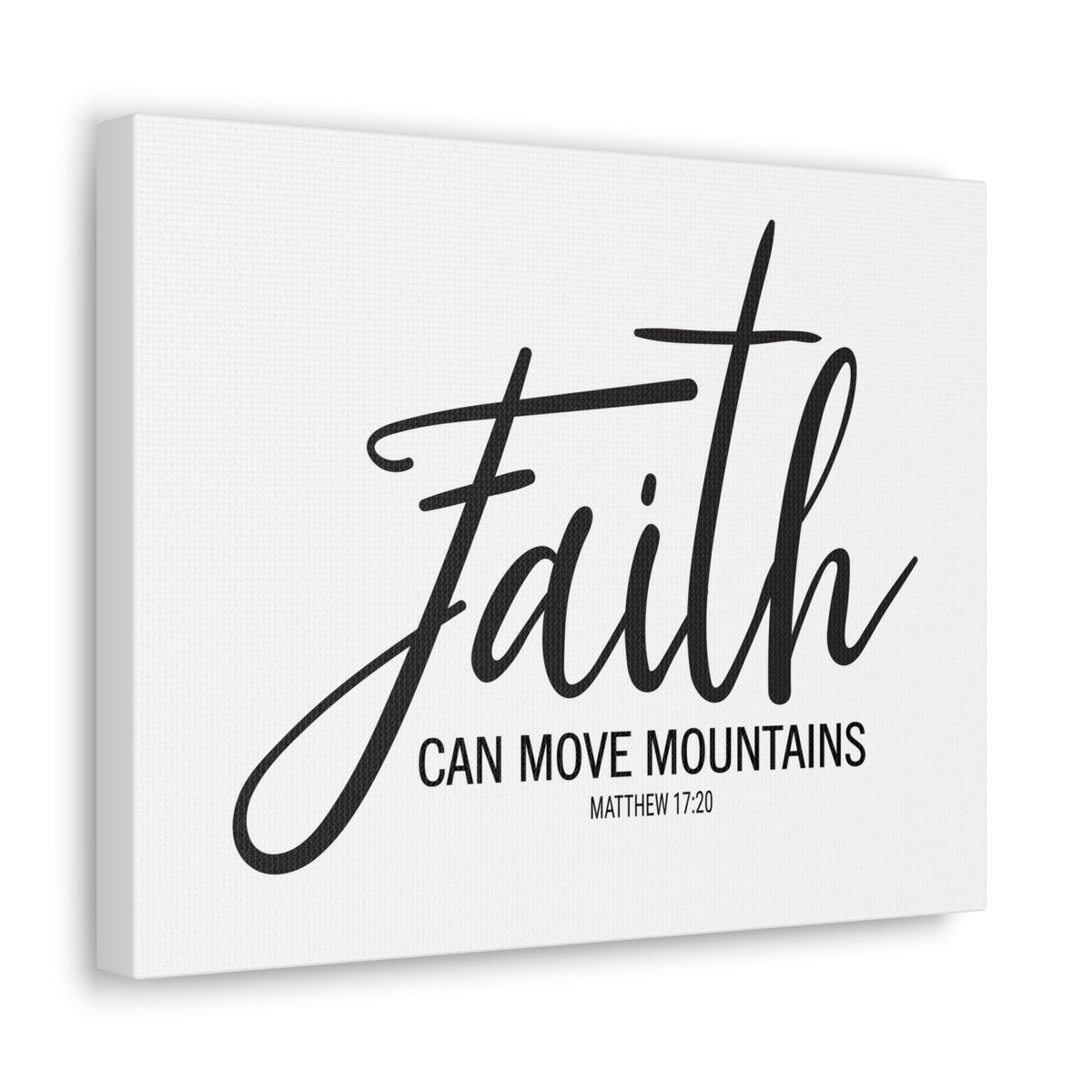 Scripture Canvas Faith Can Move Mountains Matthew 17:20 Christian Wall Art Bible Verse Print Ready To Hang-Express Your Love Gifts
