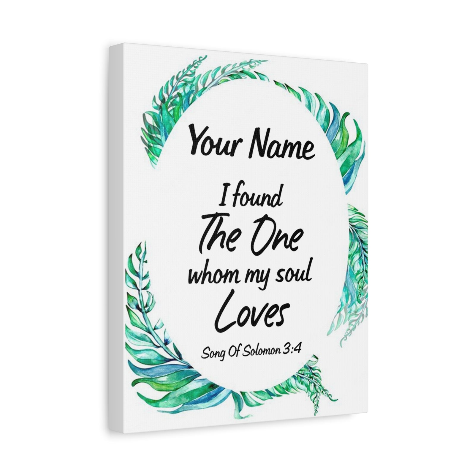 Personalized Soulmate Song Of Solomon 3:4 Bible Chapter Canvas Christian Wall Art Ready to Hang-Express Your Love Gifts