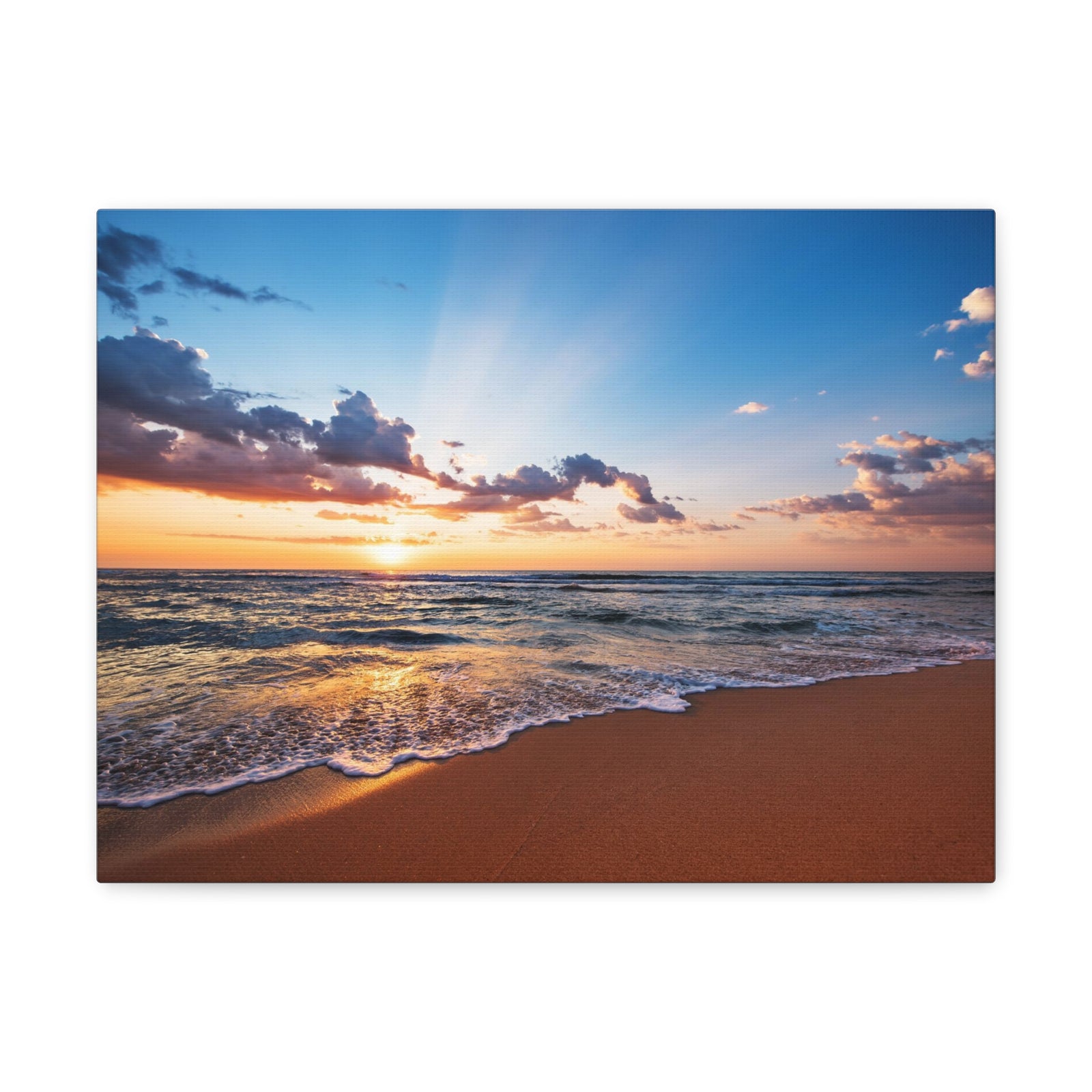 Colorful Ocean Beach Sunrise Ocean Canvas Wall Art for Home Decor Ready-to-Hang-Express Your Love Gifts