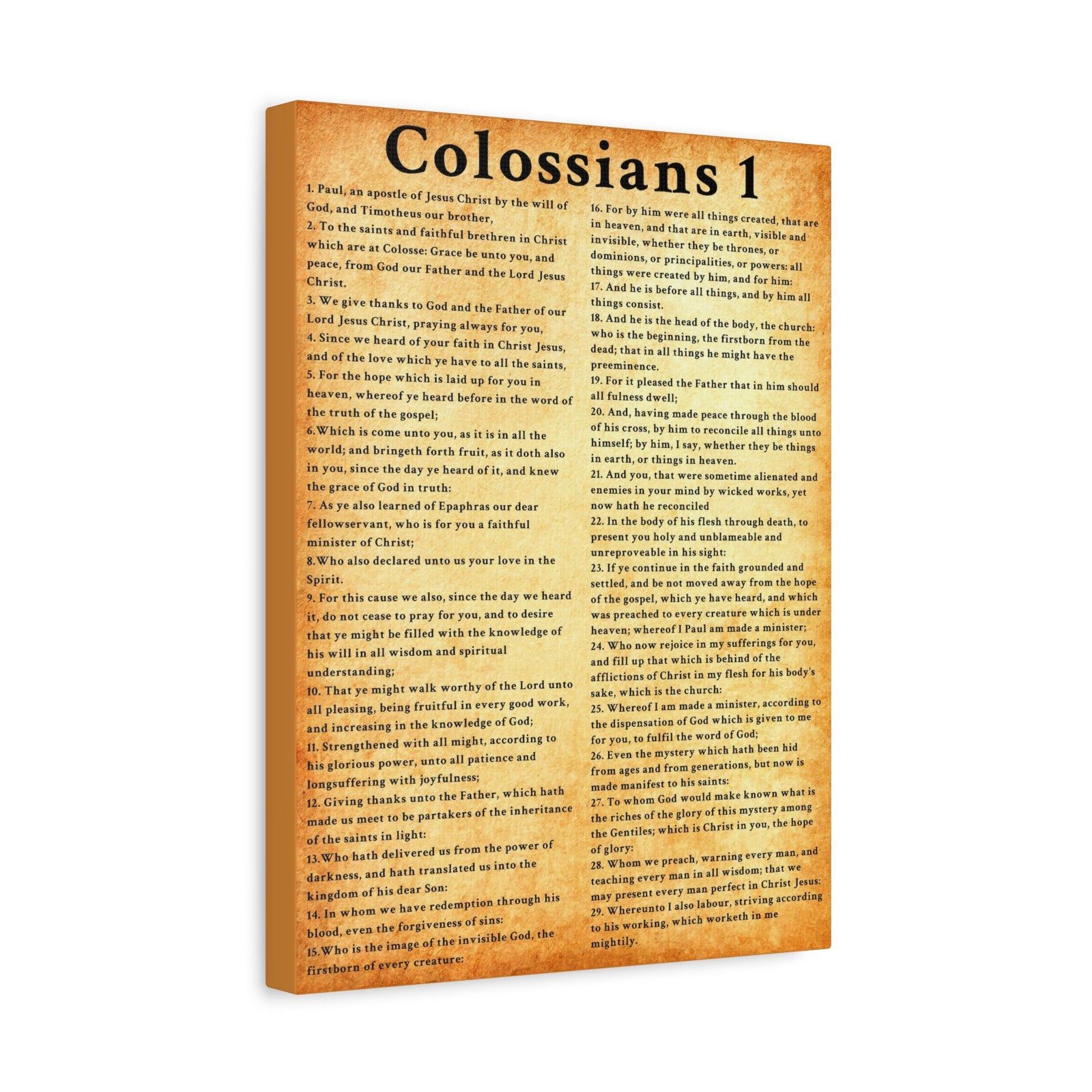 Scripture Walls Colossians 1 Gold Bible Verse Canvas Christian Wall Art Ready to Hang Unframed-Express Your Love Gifts