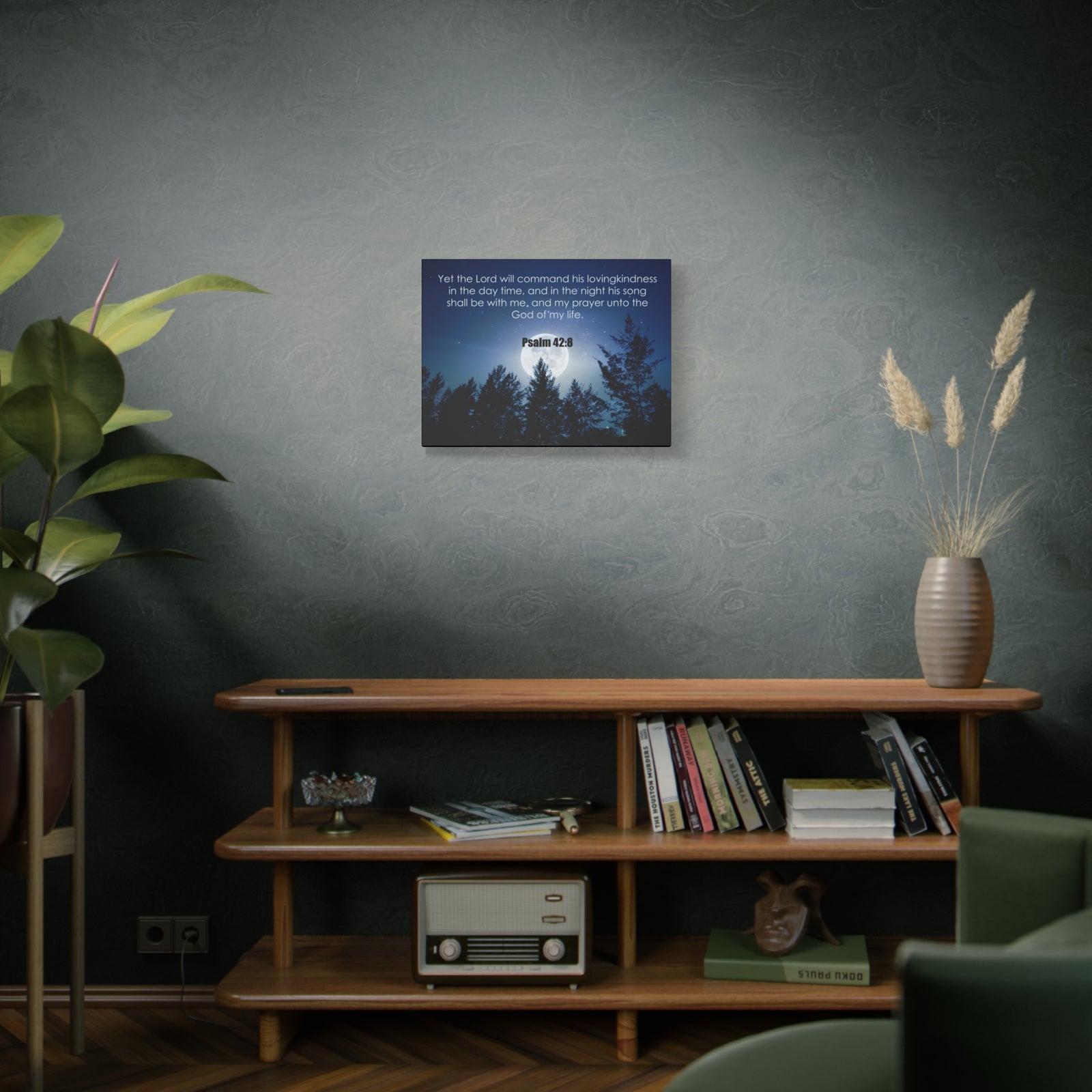 Bible Verse Canvas God of My Life Psalm 42:8 Christian Home Décor Wall Art Scripture Ready to Hang Faith Print-Express Your Love Gifts