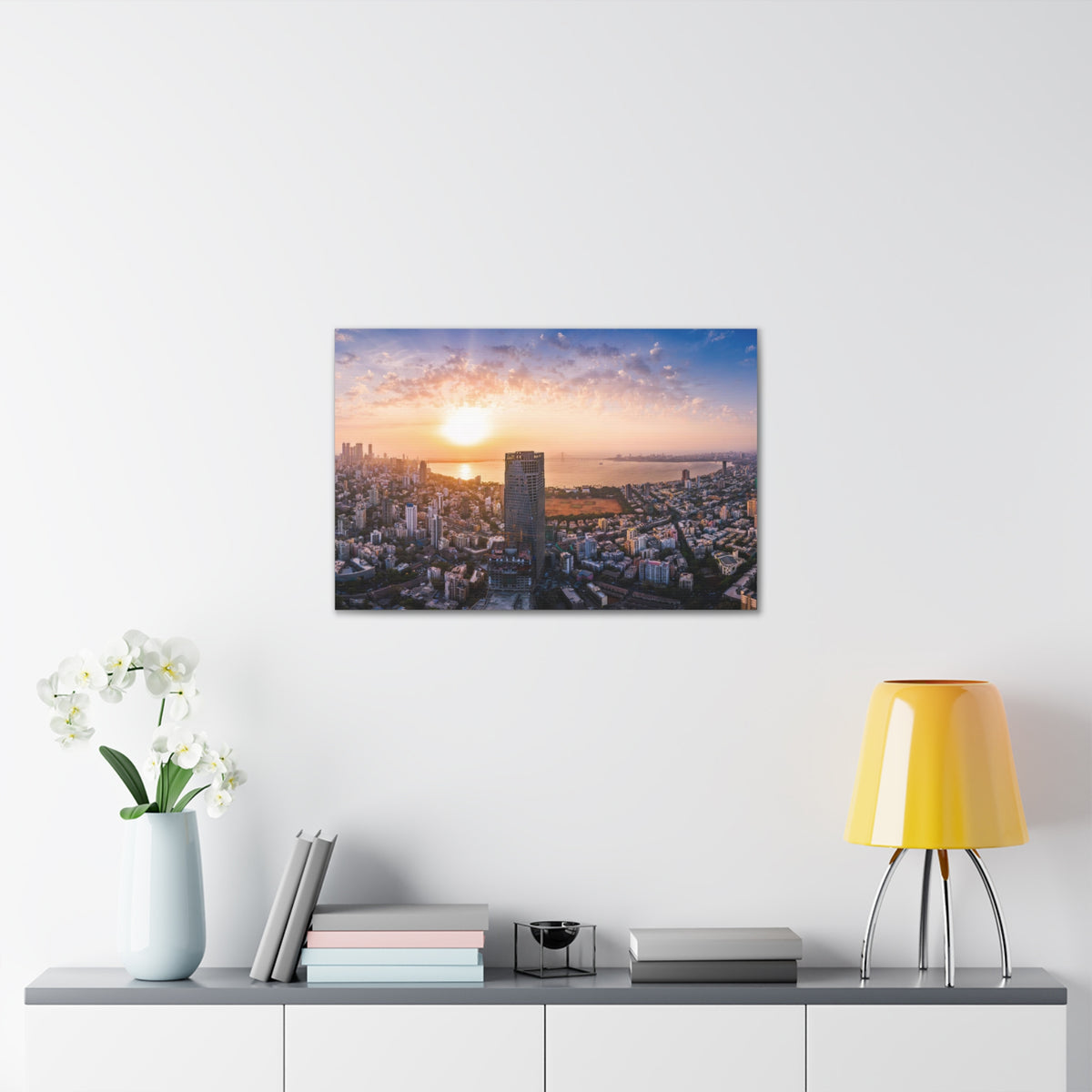 Mumbai Daytime Skyline Canvas Artwork High-Quality Breathtaking Stunning Cityscape for Home Decor Ready to Hang-Express Your Love Gifts