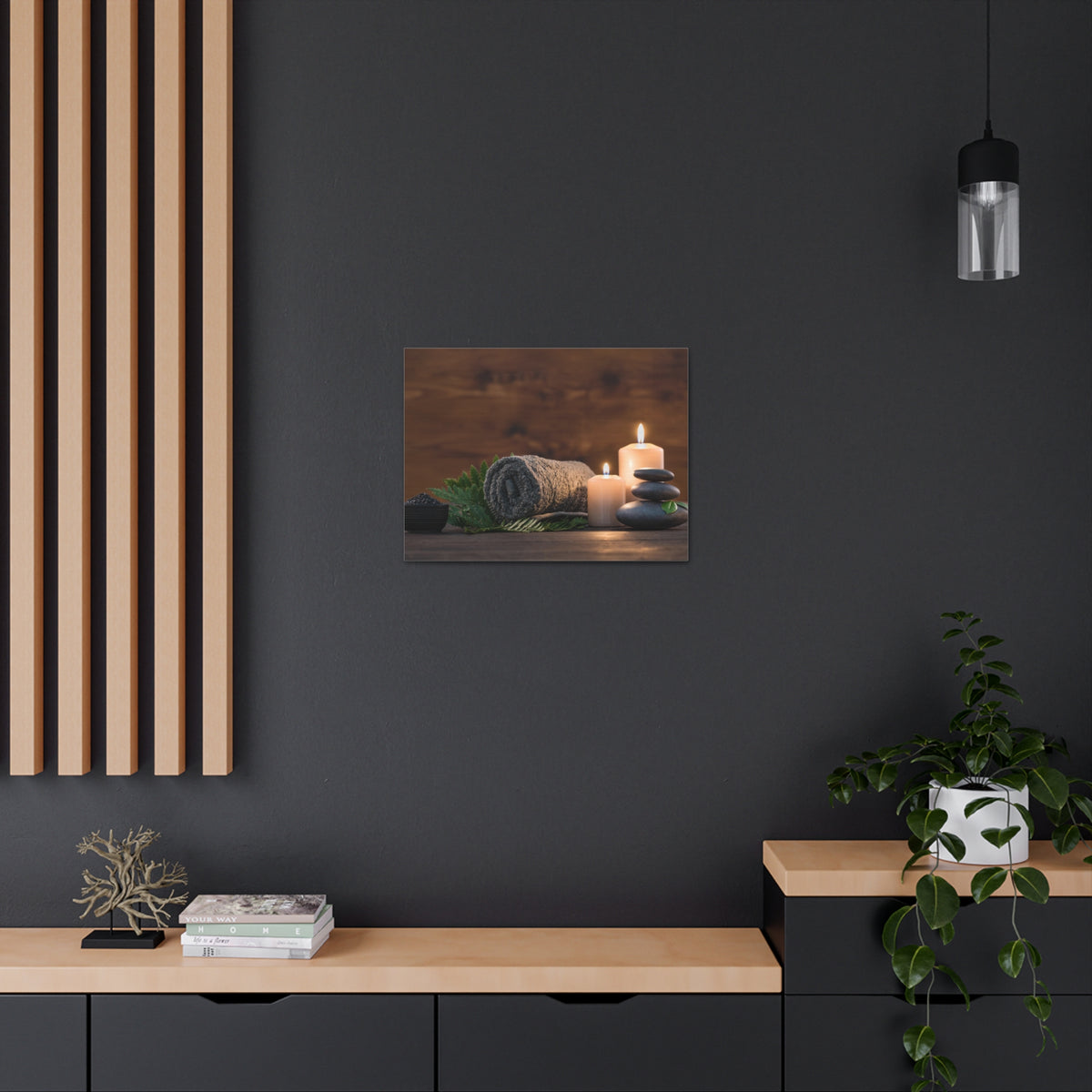 Towel on Fern Forest Floral Nature Photography Canvas Wall Art for Home Decor Ready-to-Hang-Express Your Love Gifts