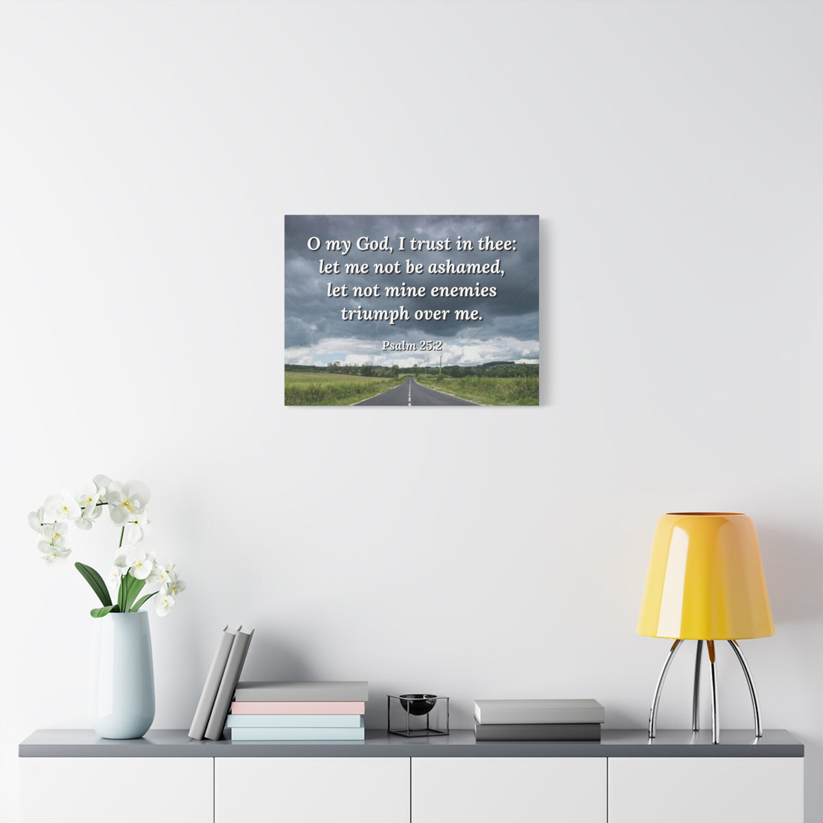 Scripture Canvas Triumph Psalm 25:2 Christian Wall Art Bible Verse Print Ready to Hang-Express Your Love Gifts