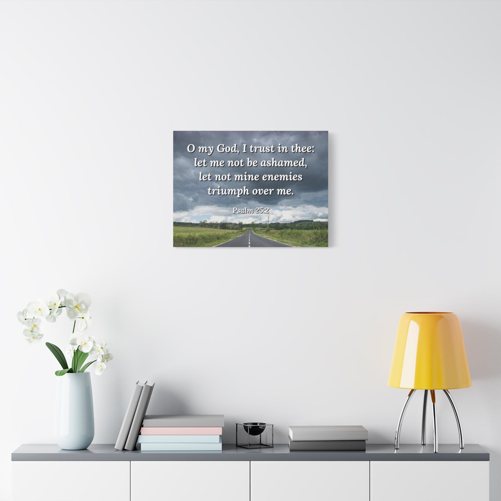 Scripture Canvas Triumph Psalm 25:2 Christian Wall Art Bible Verse Print Ready to Hang-Express Your Love Gifts