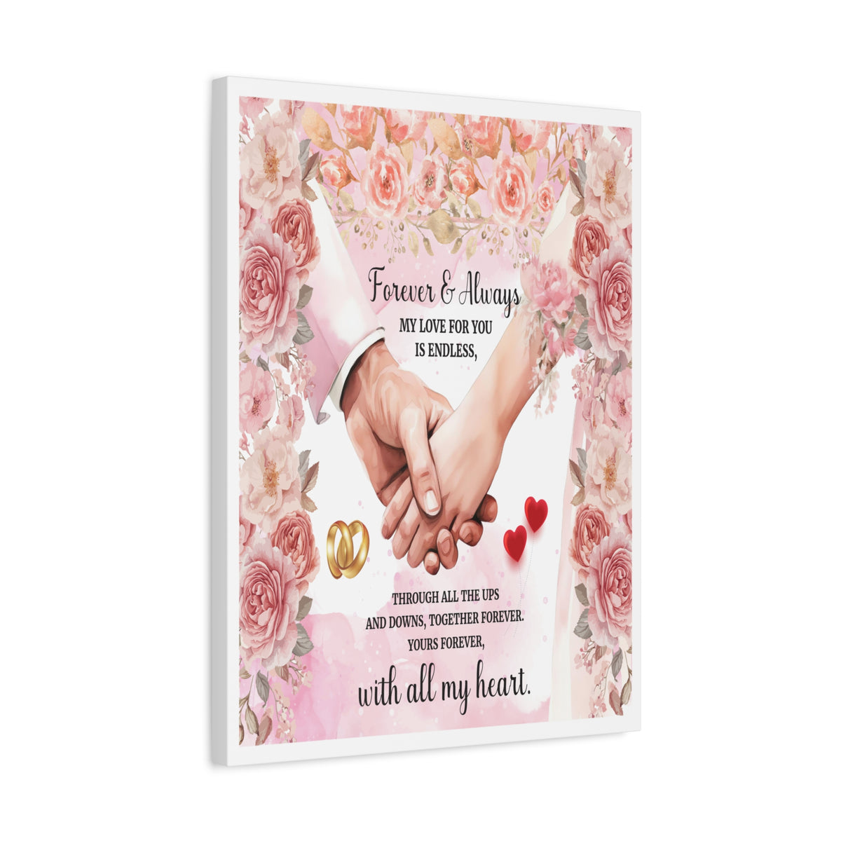To My Wife Forever & Always Floral Canvas Wall Art – Romantic Wedding & Anniversary Gift-Express Your Love Gifts