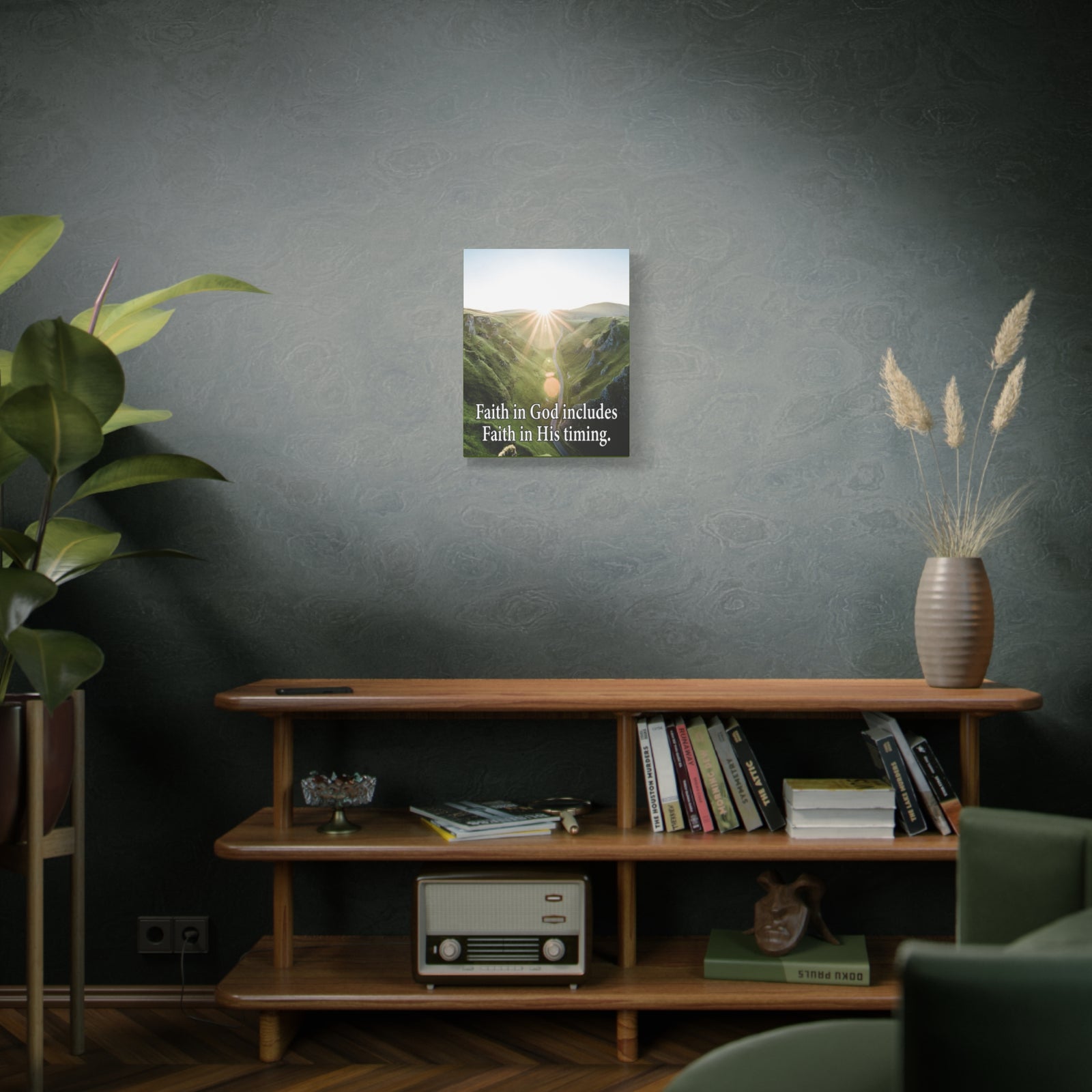 Scripture Walls Faith in God's Timing Psalm 27:14 Christian Wall Decor Scripture Art Ready to Hang-Express Your Love Gifts