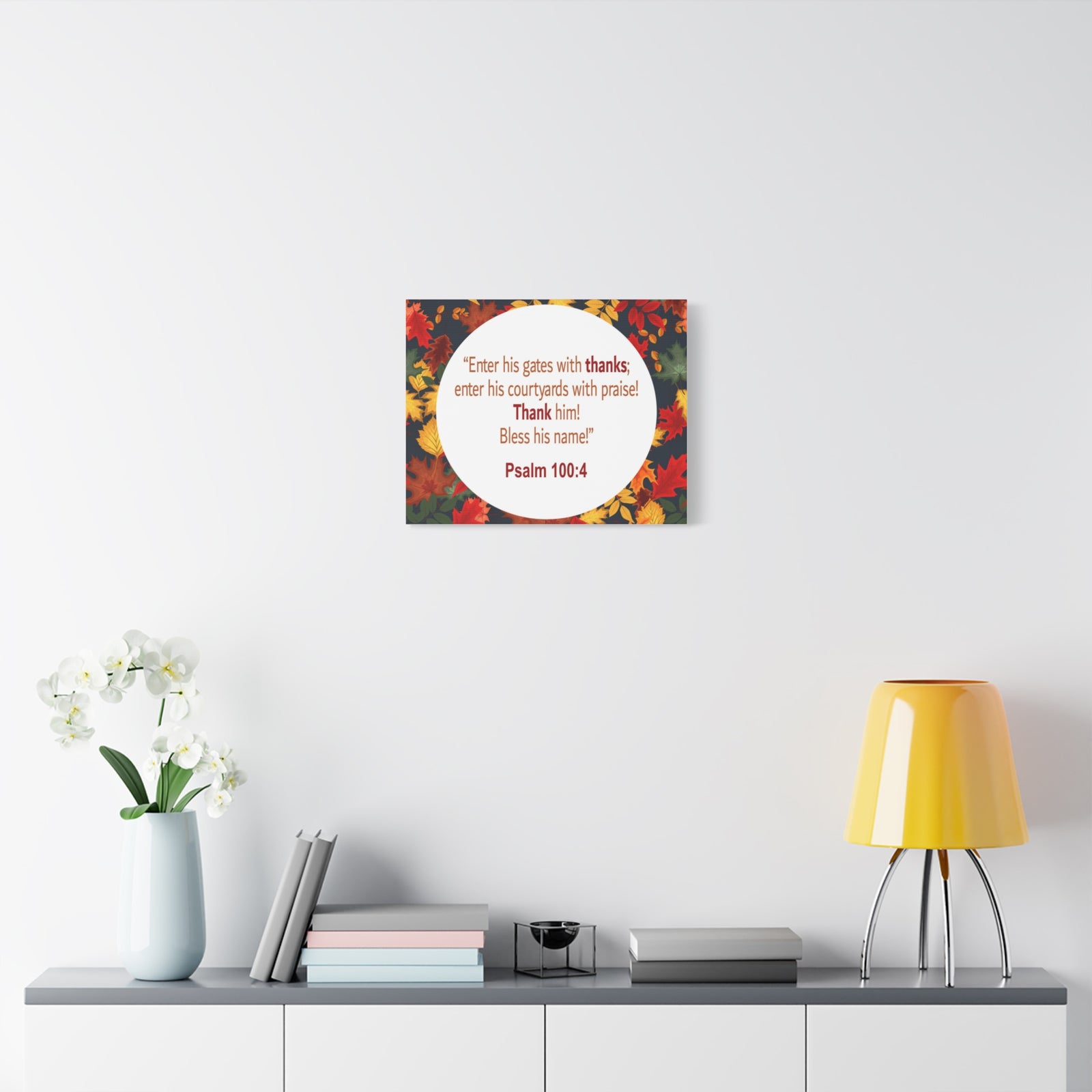 Scripture Walls Gates With Thanks Psalm 100:4 Bible Verse Canvas Christian Wall Art Ready to Hang-Express Your Love Gifts