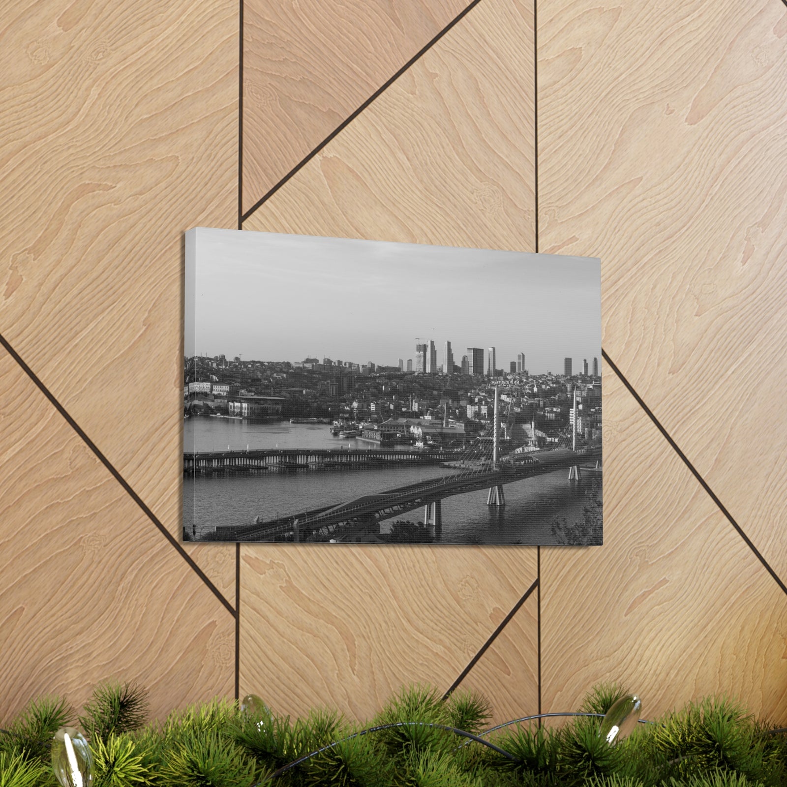 Istanbul Black And White Skyline Canvas Artwork High-Quality Breathtaking Stunning Cityscape for Home Decor Ready to Hang-Express Your Love Gifts