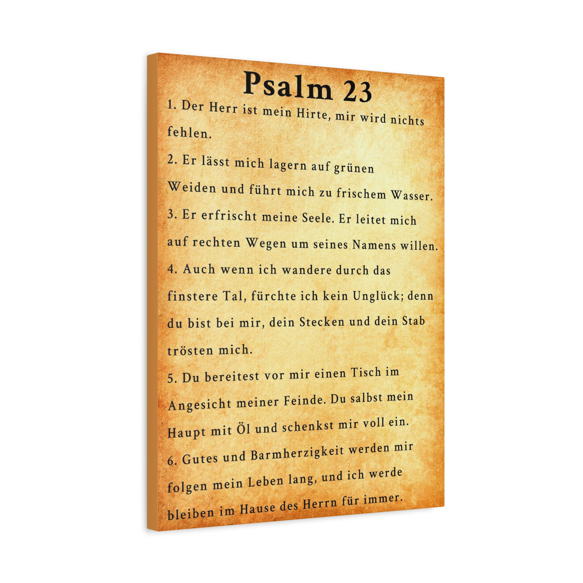 Scripture Walls Psalm 23 German Der Herr ist mein Hirte Gold Bible Verse Canvas Christian Wall Art Ready to Hang Unframed-Express Your Love Gifts