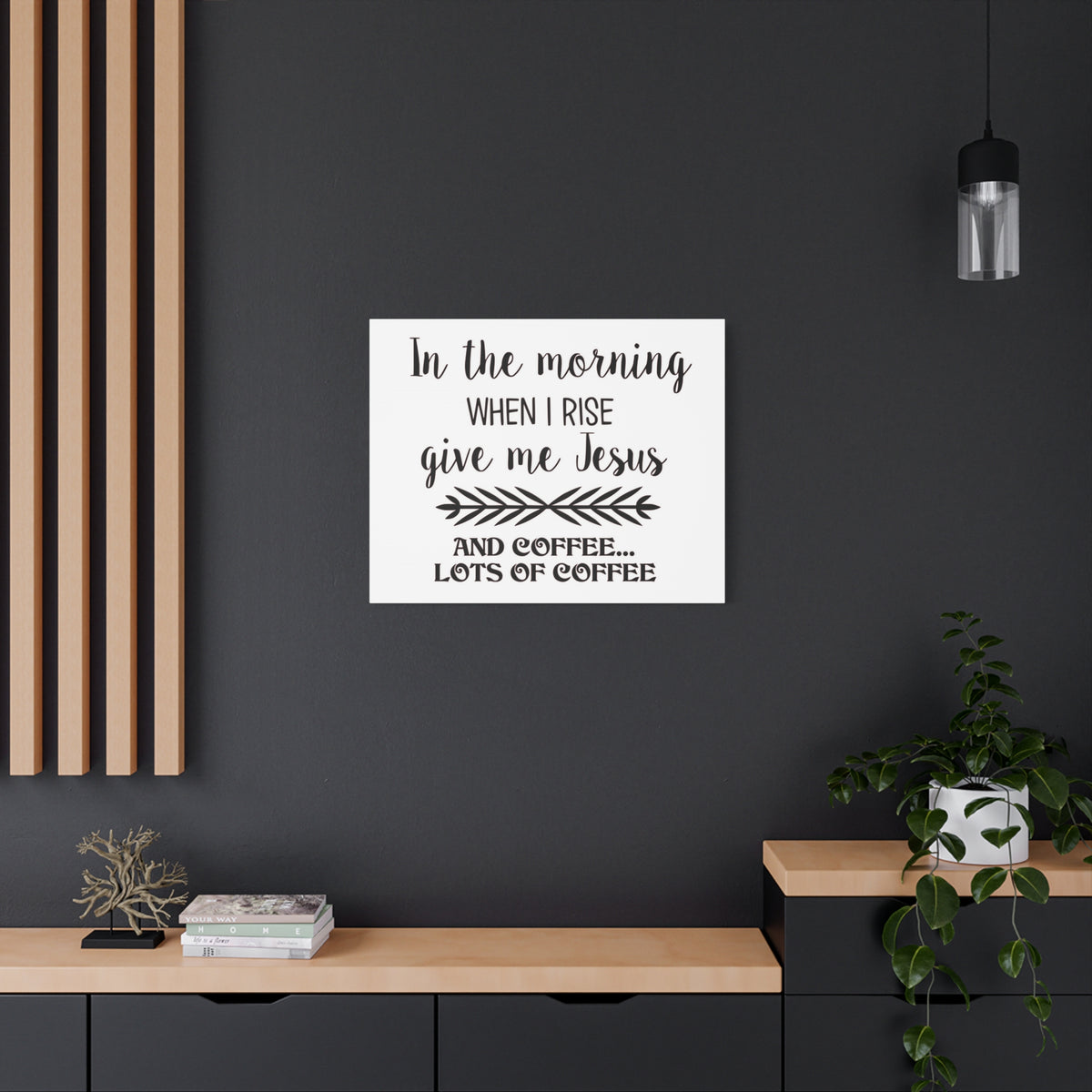 Scripture Canvas In The Morning When I Rise Psalm 59:6 Christian Wall Art Print Ready to Hang-Express Your Love Gifts