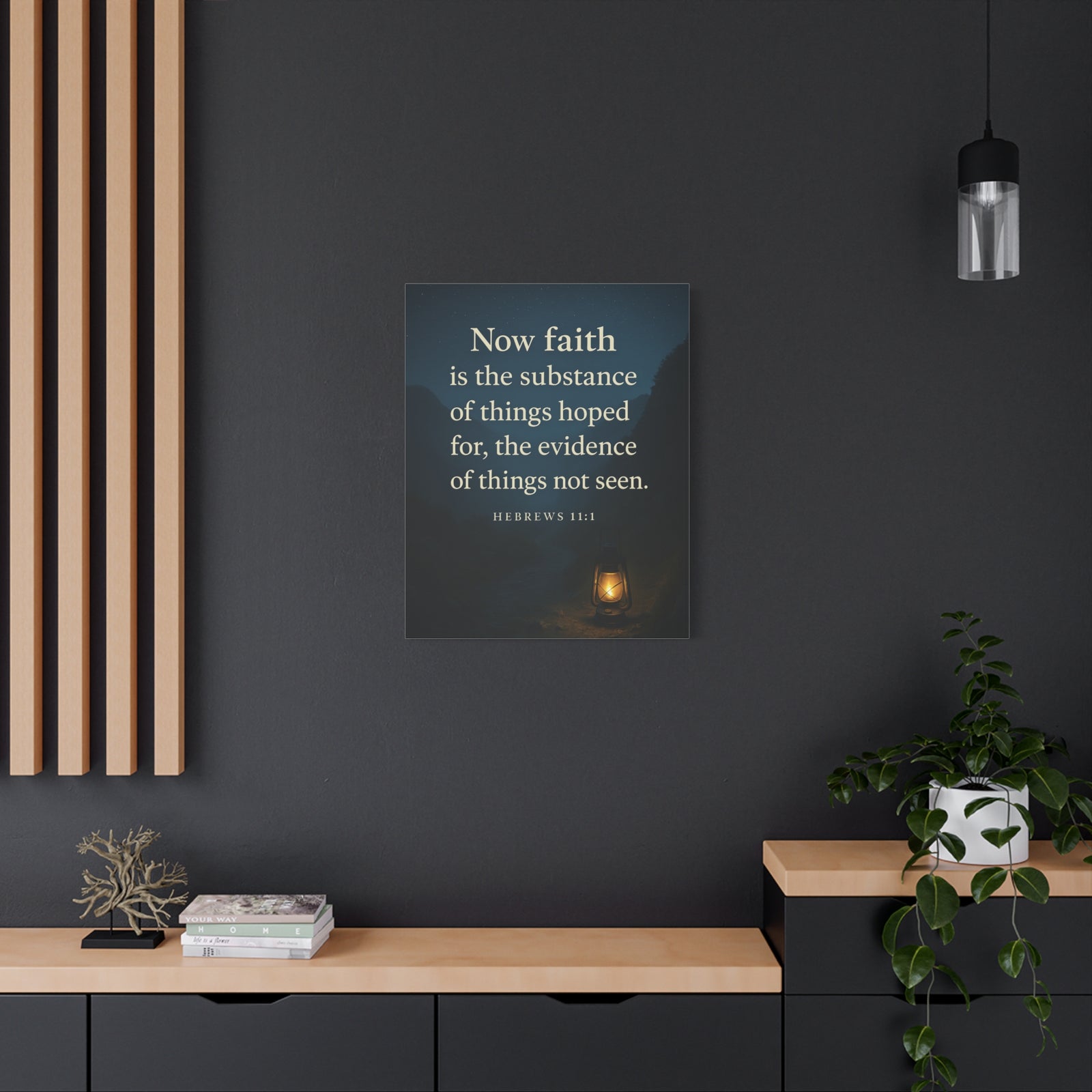 Bible Verse Canvas Hebrews 11:1 Christian Home Décor Wall Art Scripture Ready to Hang Faith Print-Express Your Love Gifts