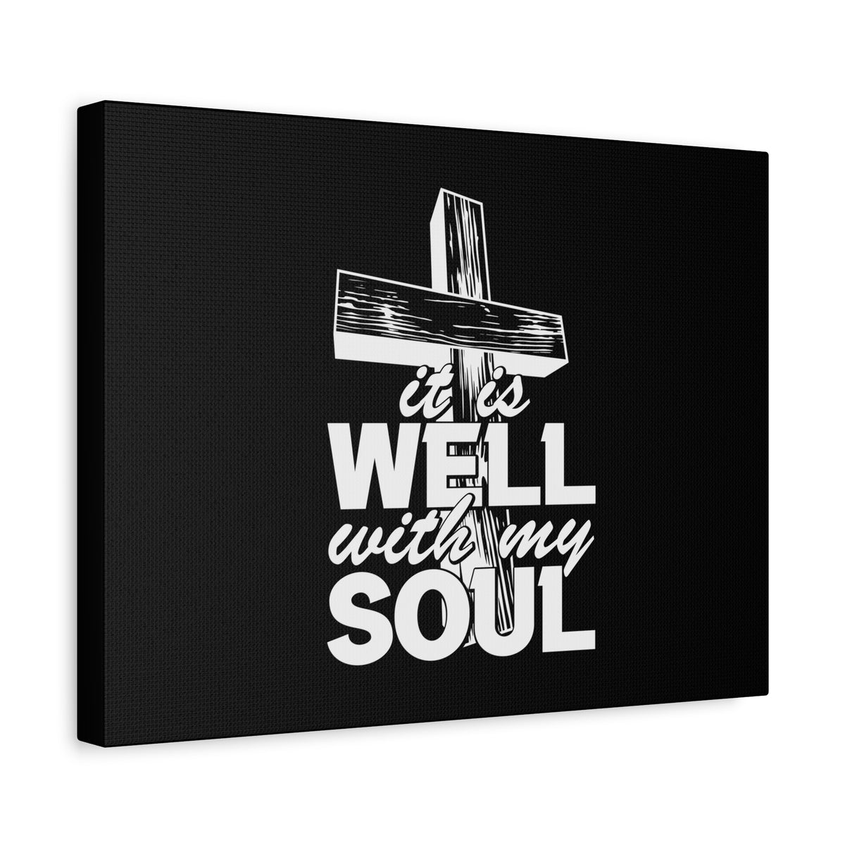 Scripture Canvas Well With My Soul Psalm 42:7 Cross Christian Wall Art Bible Verse Print Ready to Hang-Express Your Love Gifts