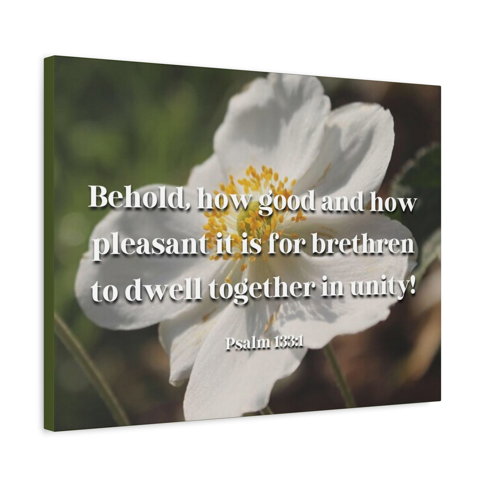 Scripture Canvas Dwell Together In Unity Psalm 13:31 Christian Wall Art Bible Verse Print Ready to Hang-Express Your Love Gifts