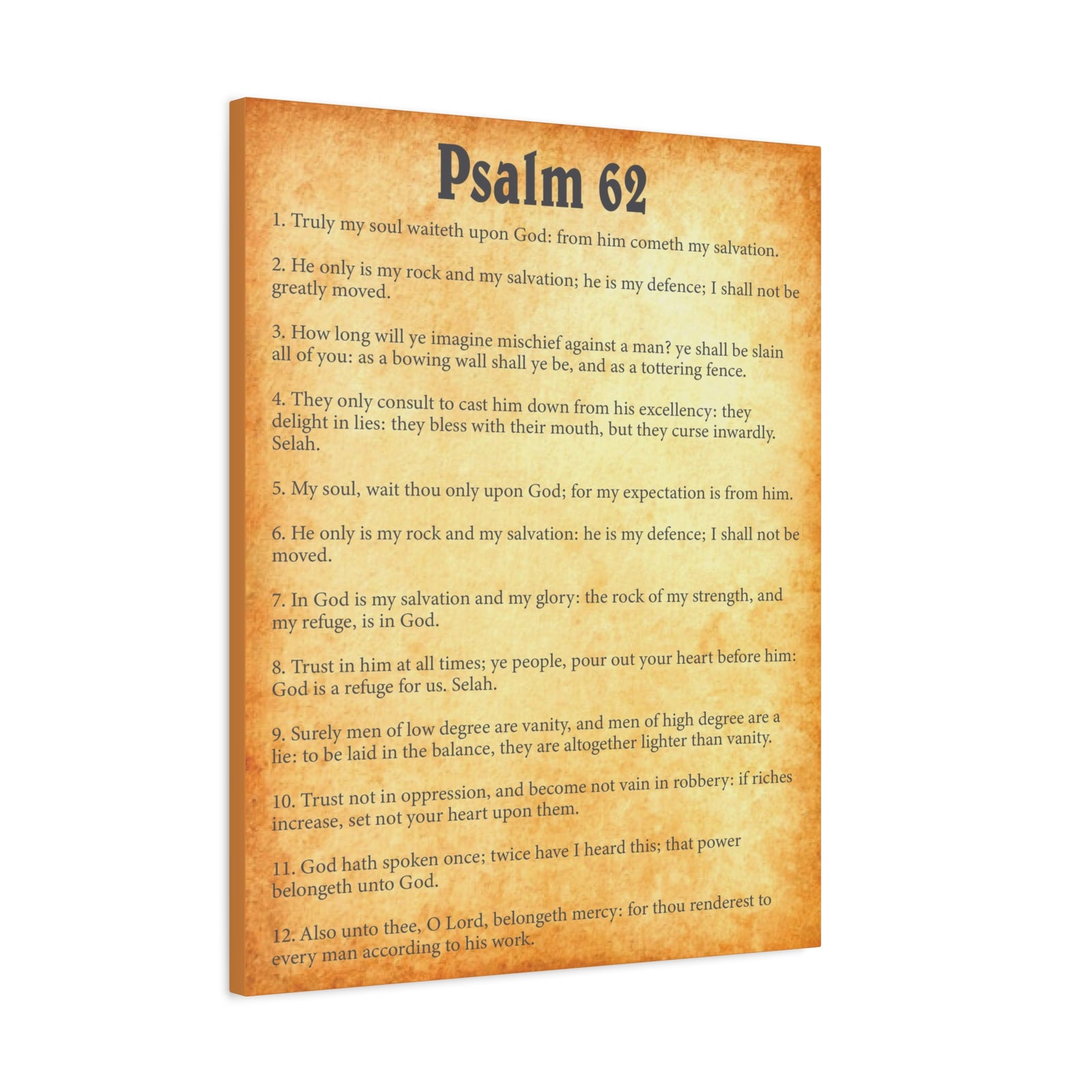 Scripture Walls Psalm 62 Gold Bible Chapter Canvas Christian Wall Art Ready to Hang-Express Your Love Gifts