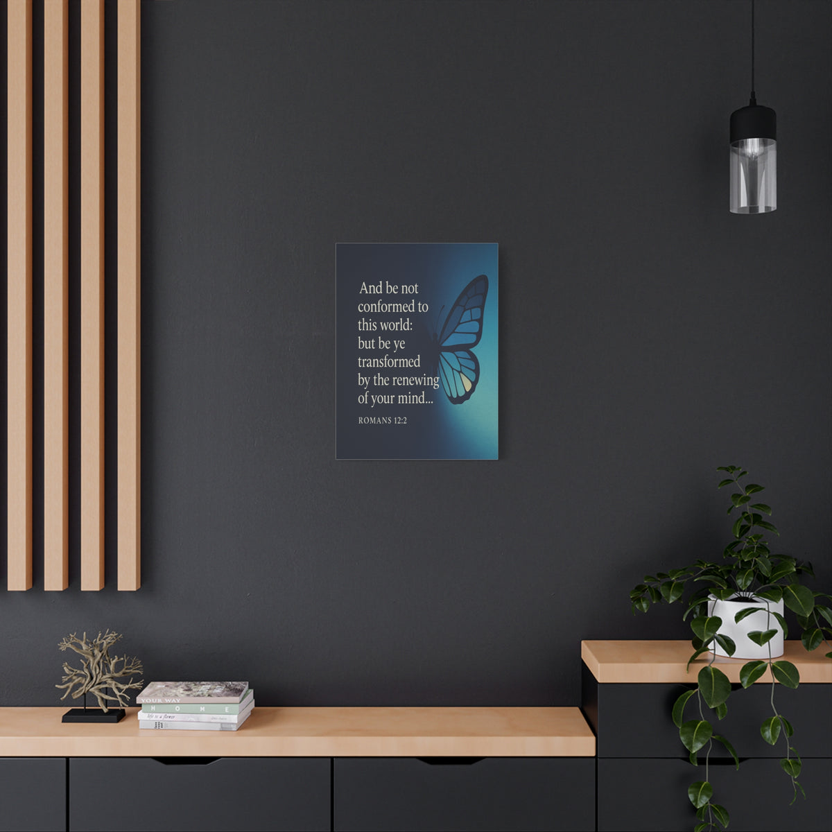 Bible Verse Canvas Romans 12:2 Christian Home Décor Wall Art Scripture Ready to Hang Faith Print-Express Your Love Gifts