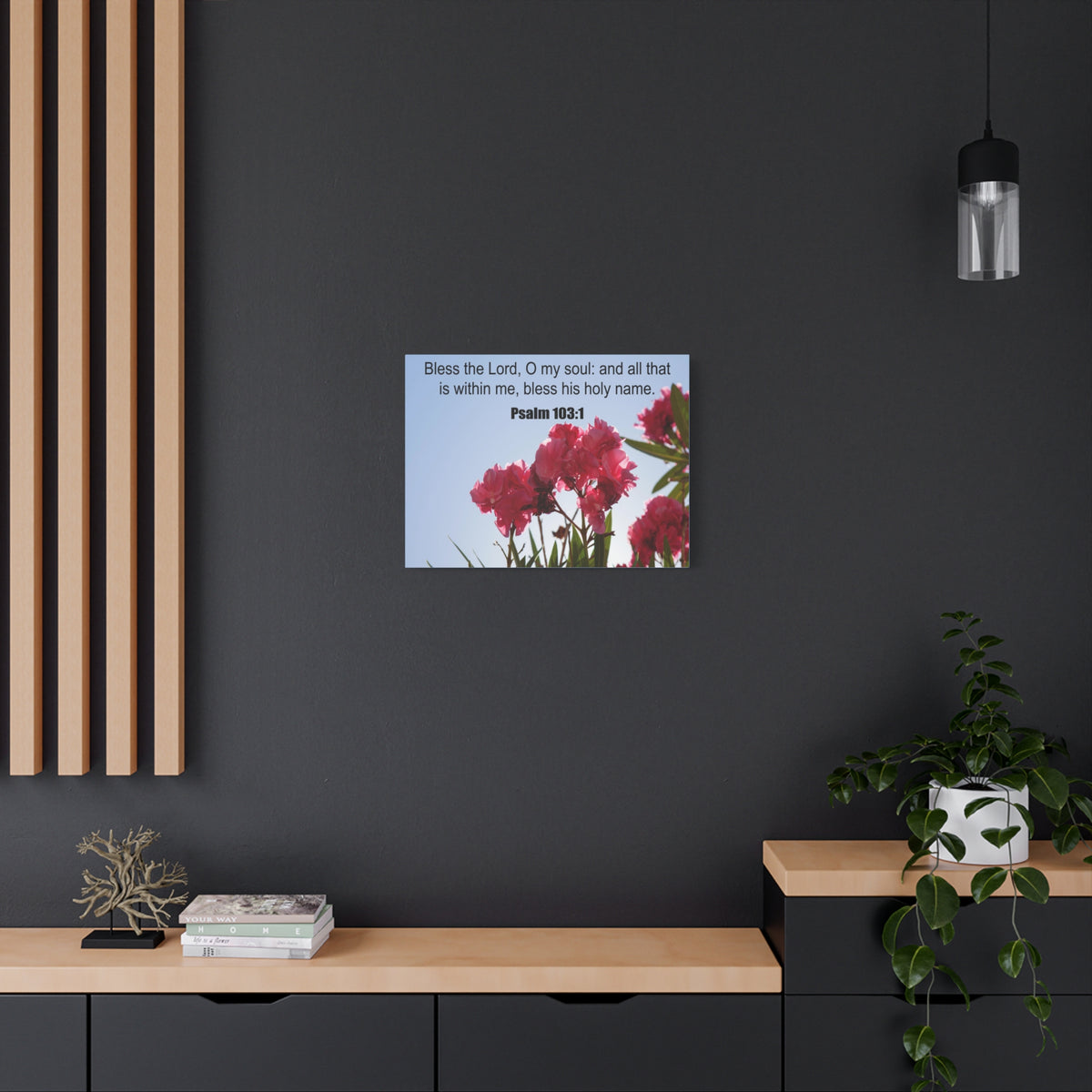 Scripture Canvas Bless The Lord Psalm 103:1 Christian Wall Art Print Ready to Hang-Express Your Love Gifts