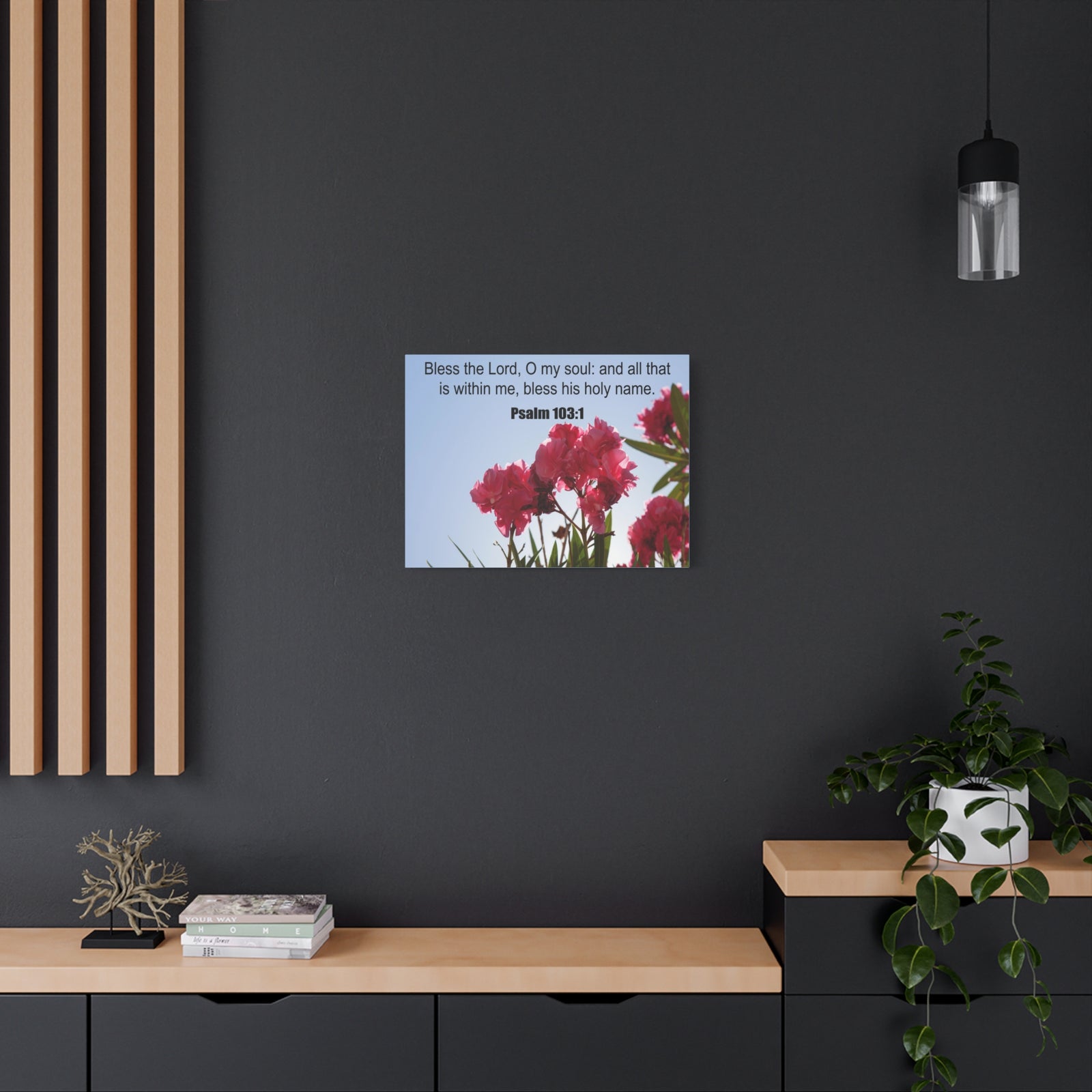 Scripture Canvas Bless The Lord Psalm 103:1 Christian Wall Art Print Ready to Hang-Express Your Love Gifts