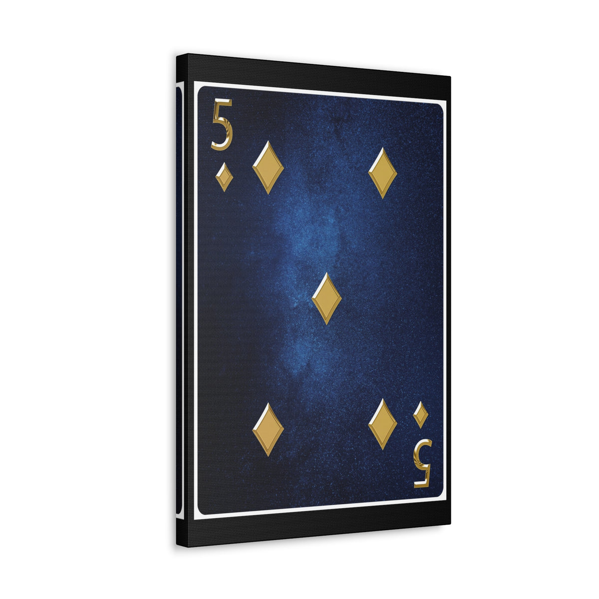 Five Of Diamonds Space Background Playing Card Canvas Wall Art for Home Decor Ready-to-Hang-Express Your Love Gifts