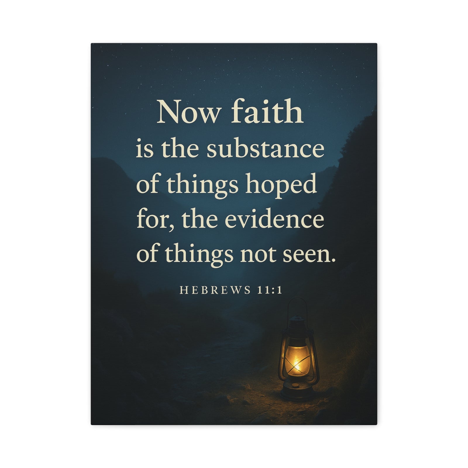 Bible Verse Canvas Hebrews 11:1 Christian Home Décor Wall Art Scripture Ready to Hang Faith Print-Express Your Love Gifts