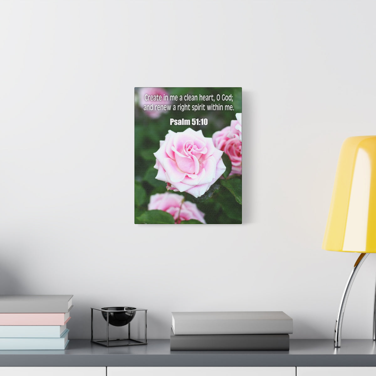 Scripture Canvas Create In Me Psalm 51:10 Christian Wall Art Bible Verse Print Ready to Hang-Express Your Love Gifts