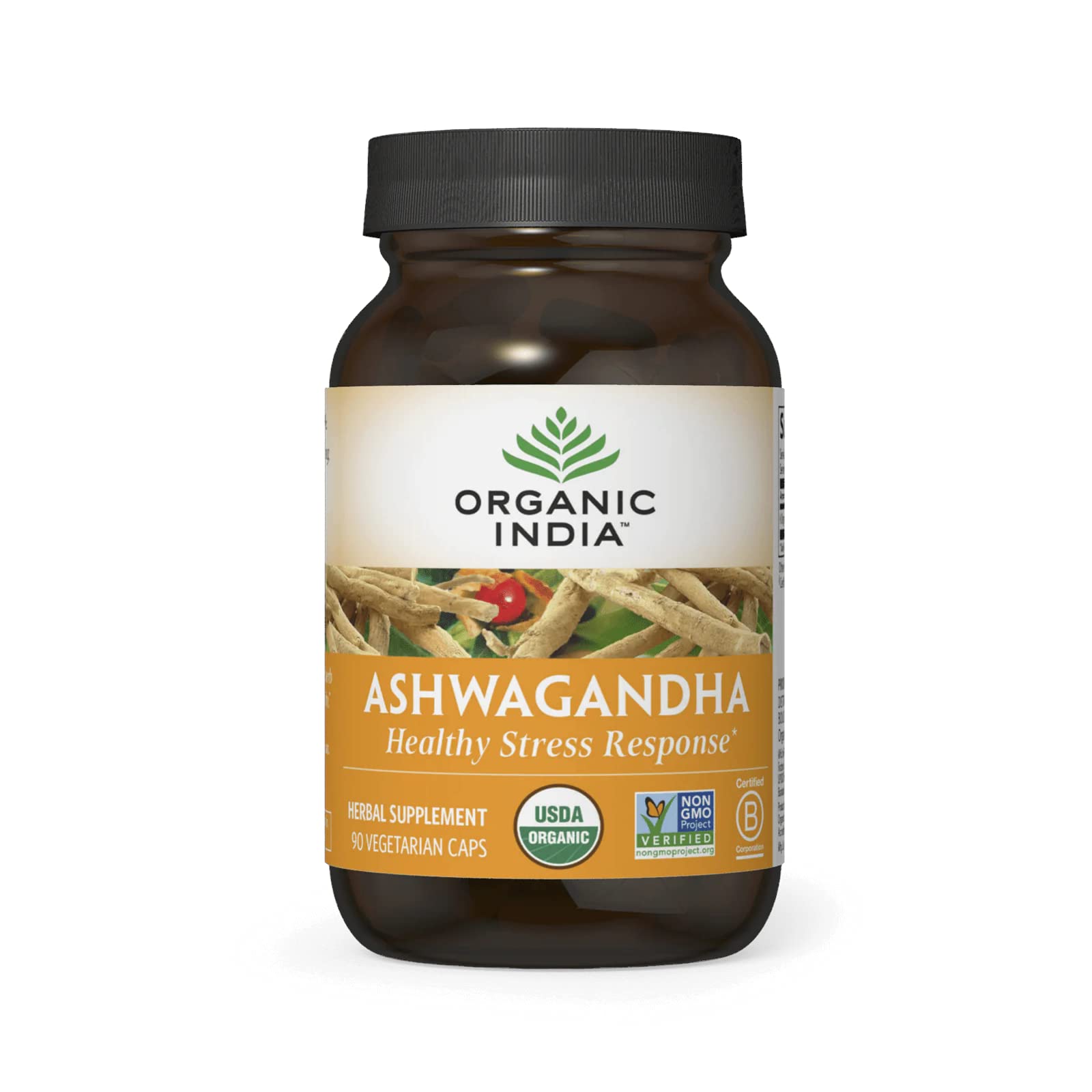Organic India Ashwagandha Capsules, 90ct Stress, Energy & Sleep Support Vegan, Gluten-Free-Express Your Love Gifts