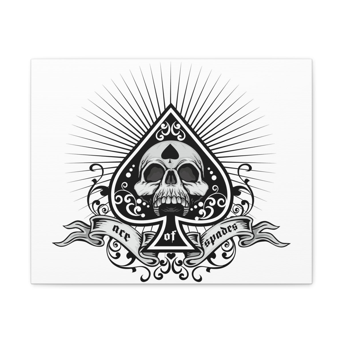 Grunge Ace of Spades Playing Card Canvas Wall Art for Home Decor Ready-to-Hang-Express Your Love Gifts