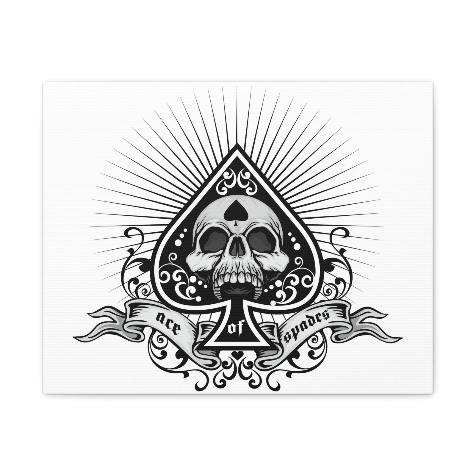 Grunge Ace of Spades Playing Card Canvas Wall Art for Home Decor Ready-to-Hang-Express Your Love Gifts