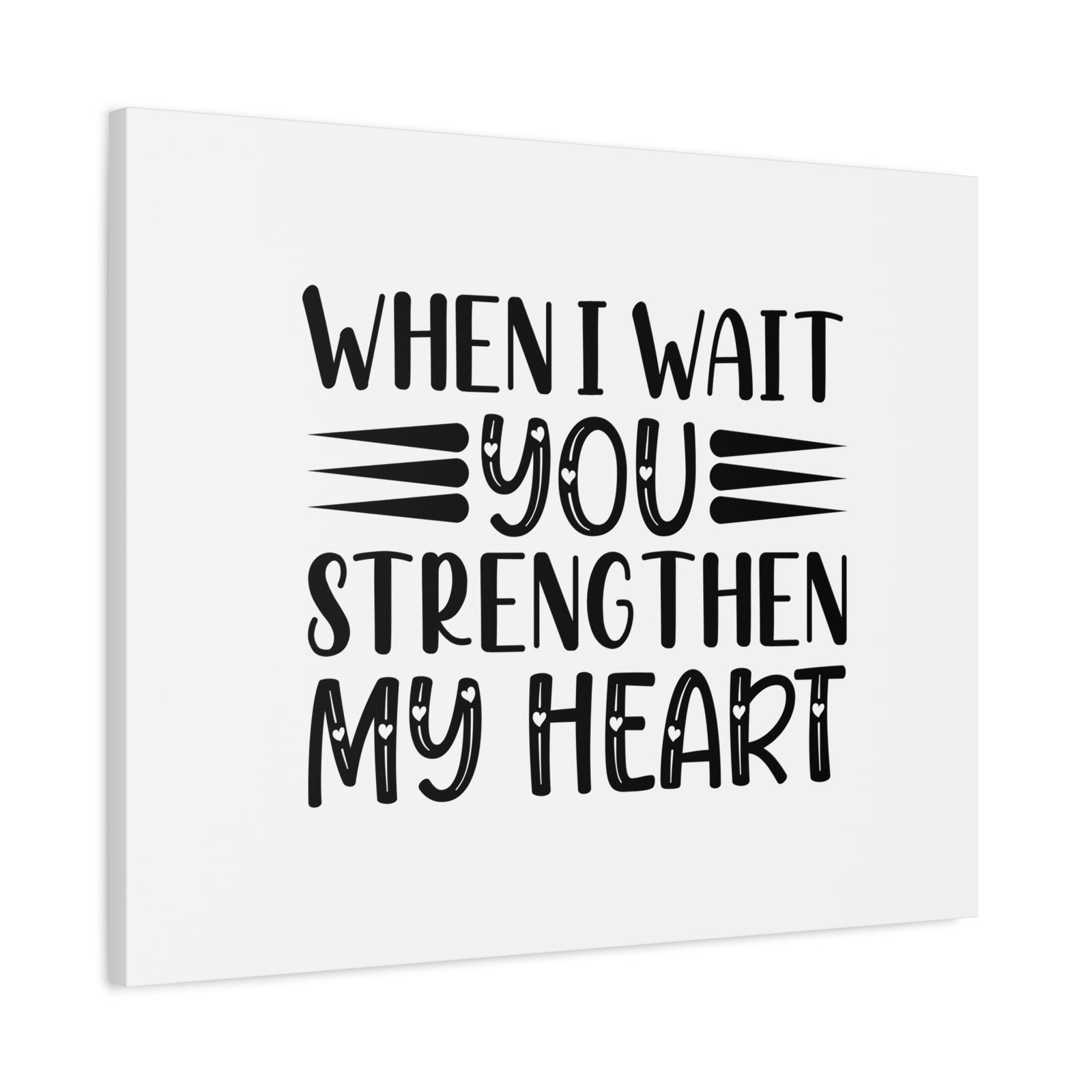 Scripture Canvas Strengthen My Heart Psalm 27:14 Christian Wall Art Bible Verse Print Ready to Hang-Express Your Love Gifts