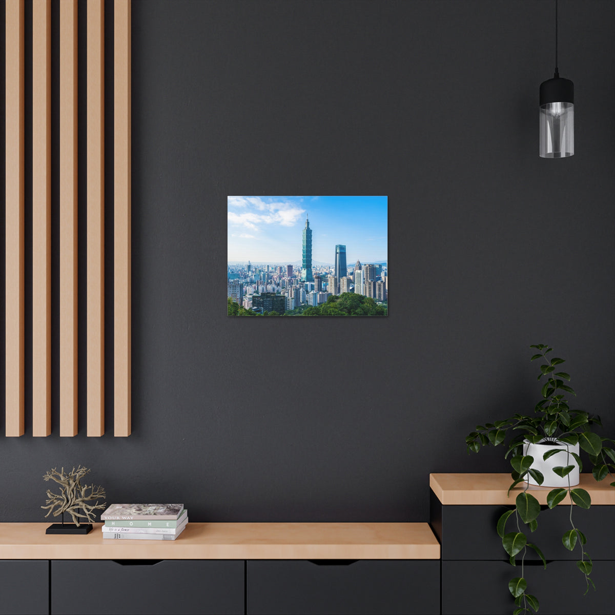 Taipei Daytime Skyline Canvas Artwork High-Quality Breathtaking Stunning Cityscape for Home Decor Ready to Hang-Express Your Love Gifts