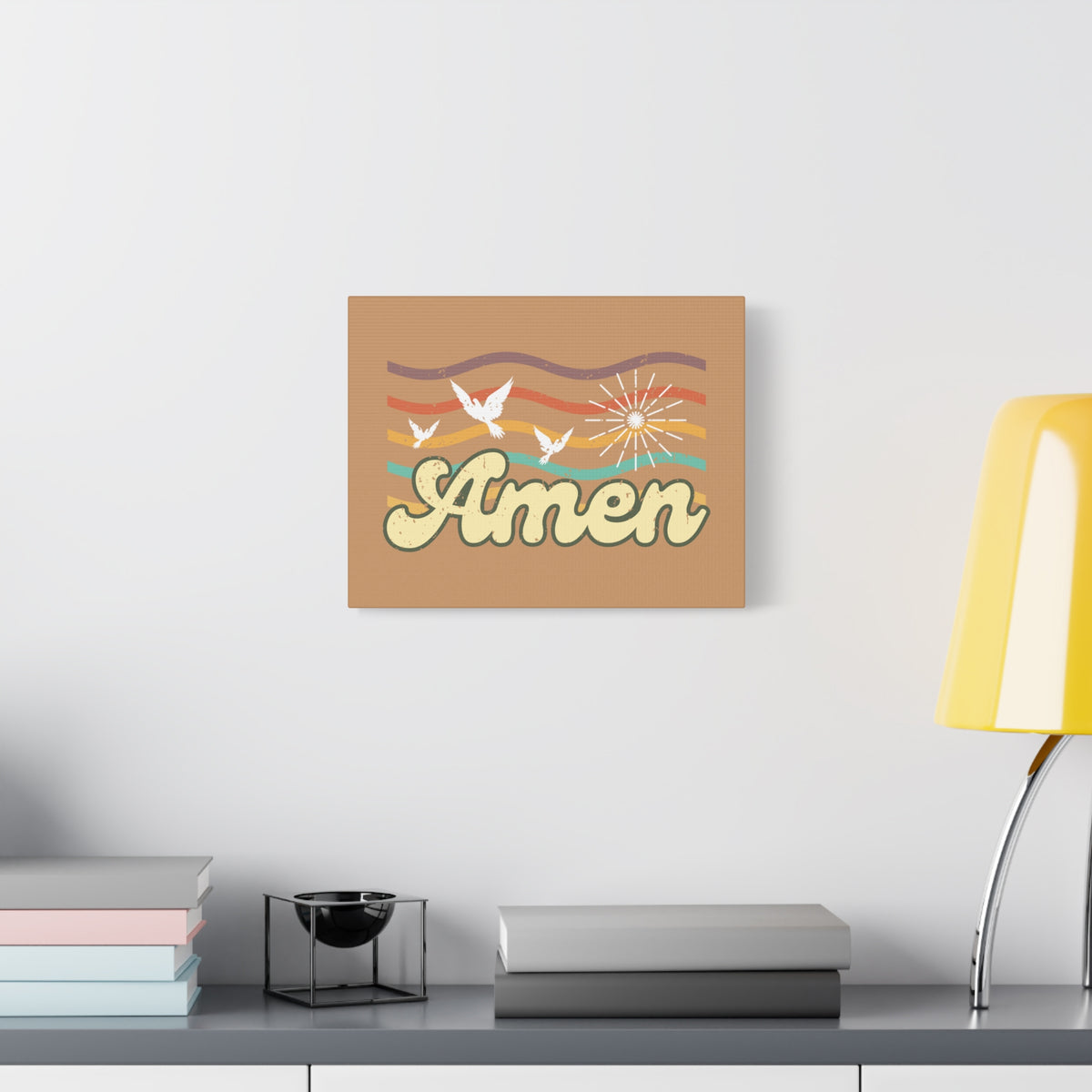 Scripture Canvas Amen Psalm 72:19 Three Doves Christian Wall Art Bible Verse Print Ready to Hang-Express Your Love Gifts