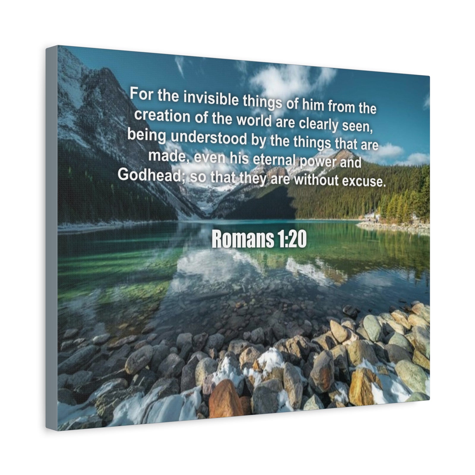Scripture Canvas Without Excuse Romans 1:20 Christian Wall Art Bible Verse Print Ready to Hang-Express Your Love Gifts