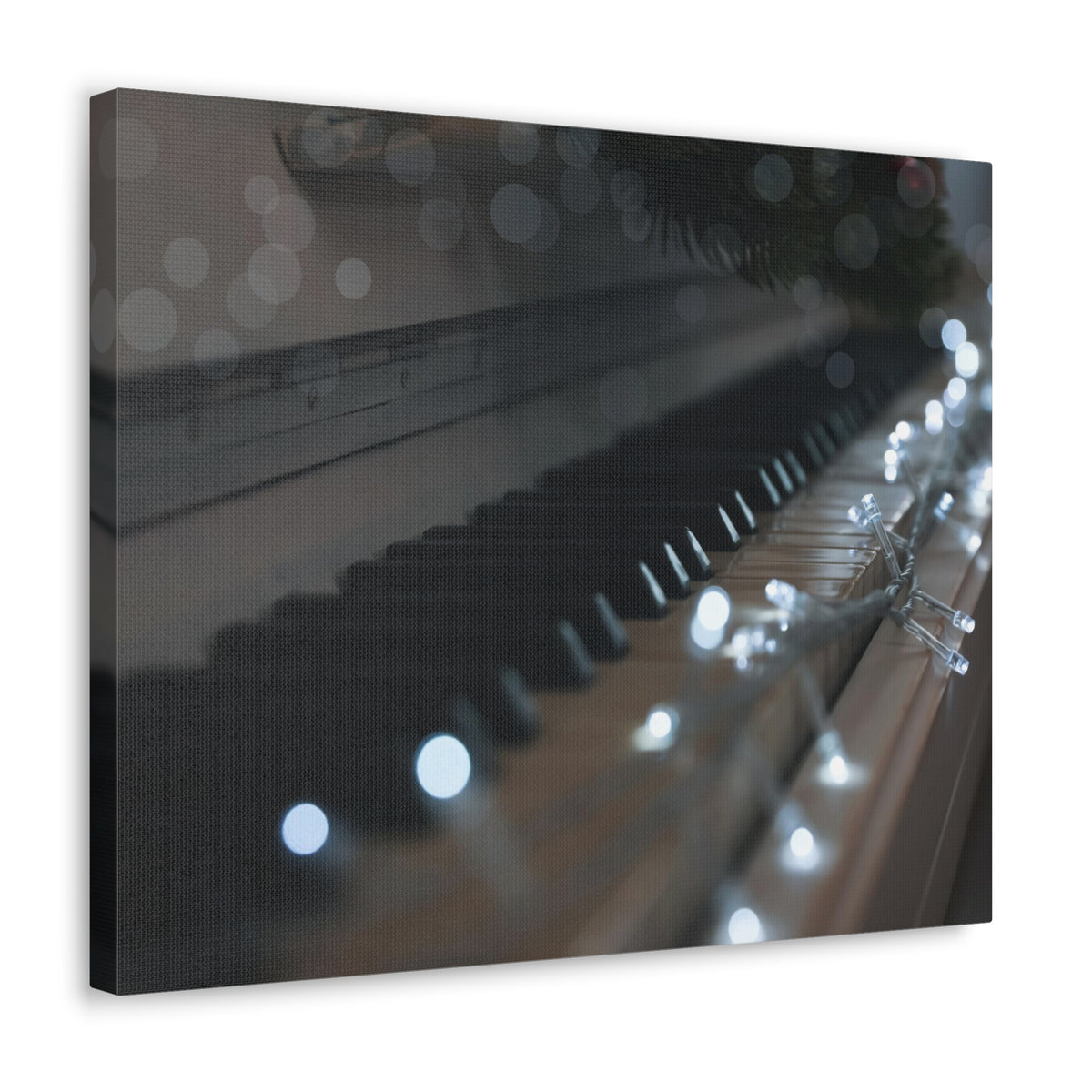 Glowing Fairy Lights on Piano Keys Music Lover's Delight Piano Keyboard Canvas Wall Art for Home Decor Ready-to-Hang-Express Your Love Gifts