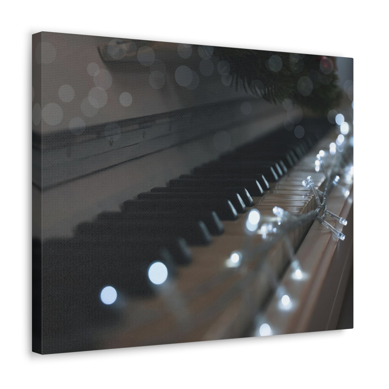 Glowing Fairy Lights on Piano Keys Music Lover's Delight Piano Keyboard Canvas Wall Art for Home Decor Ready-to-Hang-Express Your Love Gifts