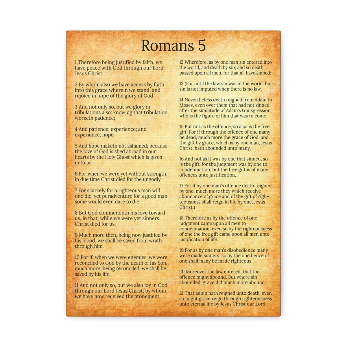 Scripture Walls Romans 5 Gold Christian Wall Art Print Ready to Hang Unframed-Express Your Love Gifts