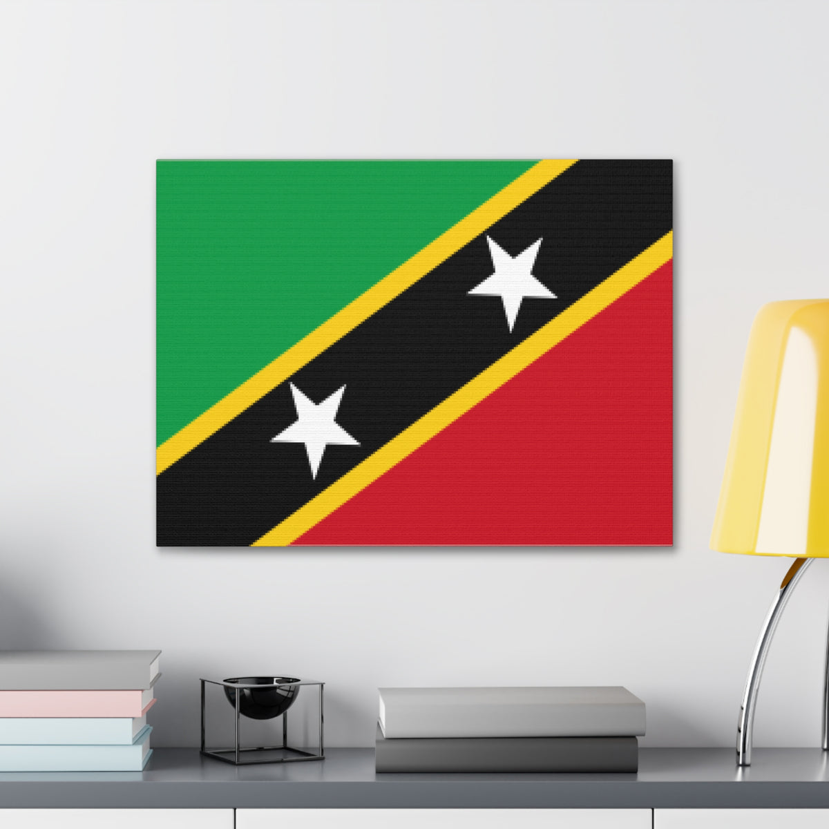 Saint Kitts and Nevis Country Flag Canvas Vibrant Wall Art Unframed Home Decor-Express Your Love Gifts