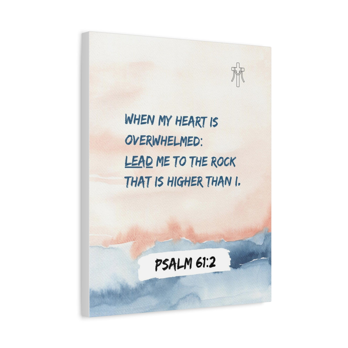Scripture Walls Psalm 61:2 Lead Me to the Rock Bible Verse Canvas Christian Wall Art Ready to Hang Unframed-Express Your Love Gifts
