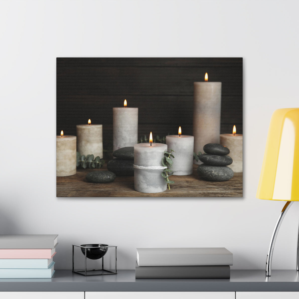 Composition with Burning Candles Forest Floral Nature Photography Canvas Wall Art for Home Decor Ready-to-Hang-Express Your Love Gifts