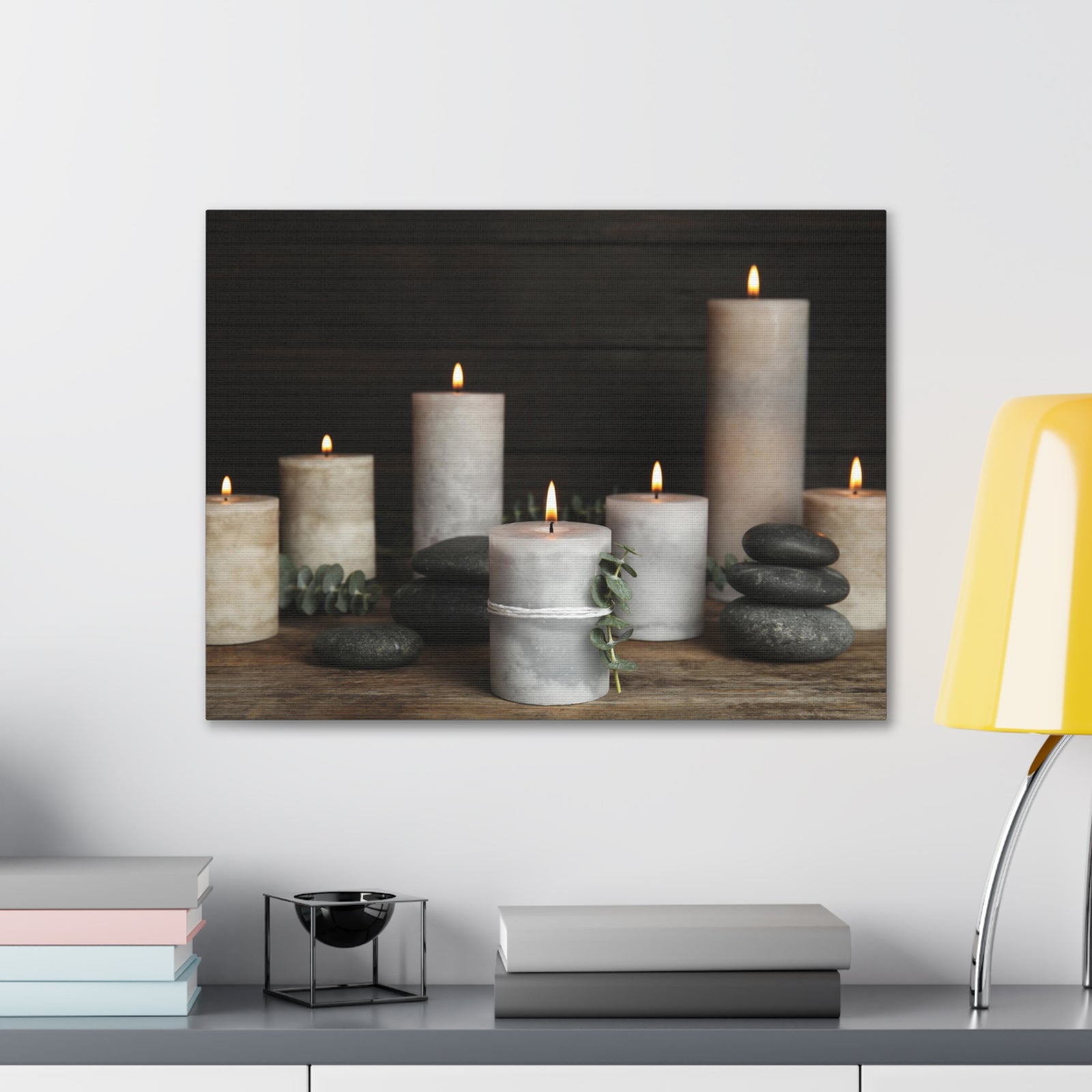 Composition with Burning Candles Forest Floral Nature Photography Canvas Wall Art for Home Decor Ready-to-Hang-Express Your Love Gifts