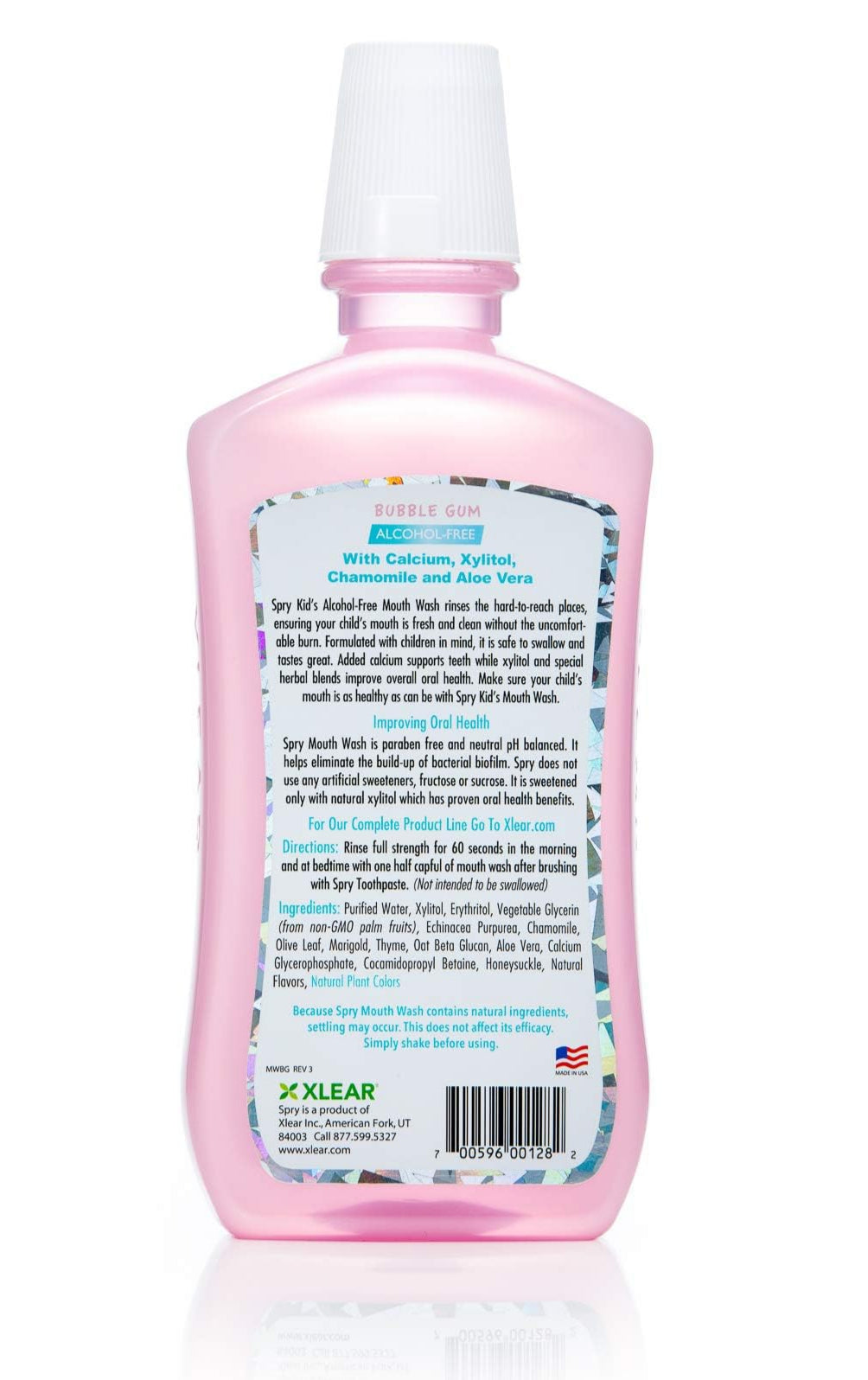 Spry Kids Bubble Gum Flavor Xylitol Mouthwash 3 Pack Fluoride-Free Bubble Gum Flavor Enamel Support, 16 fl oz-Express Your Love Gifts