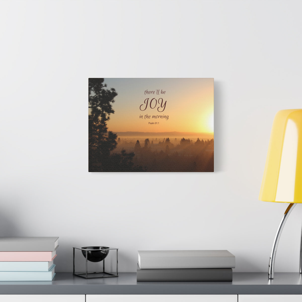 Scripture Canvas Morning Psalm 91:1 Christian Wall Art Bible Verse Print Ready to Hang-Express Your Love Gifts
