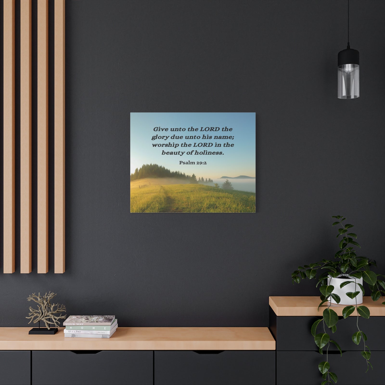 Scripture Walls Worship The Lord Psalm 29:2 Bible Verse Canvas Christian Wall Art Ready to Hang-Express Your Love Gifts