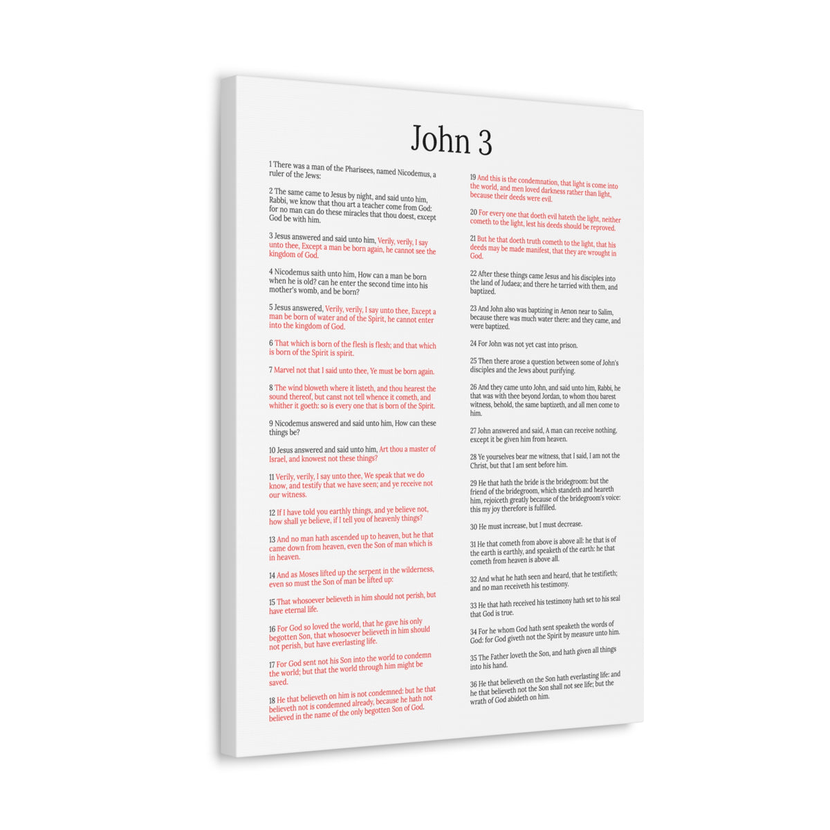 Scripture Walls John 3 Jesus and Nicodemus White Christian Wall Art Print Ready to Hang Unframed-Express Your Love Gifts