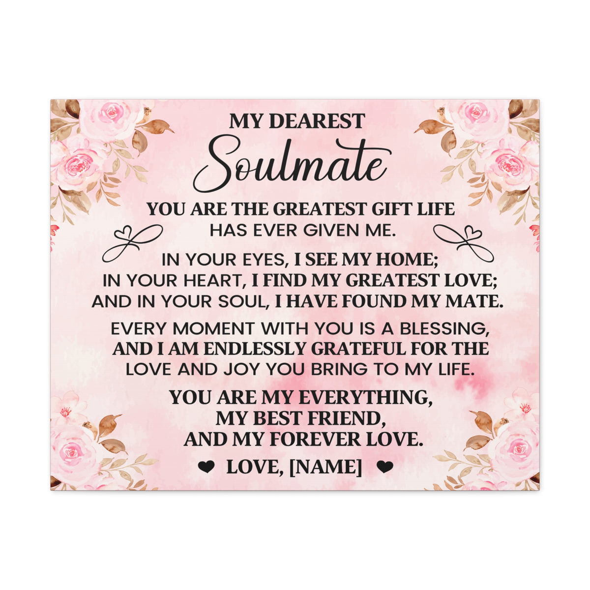 Personalized You Are The Greatest Gift Romantic Inspirational Print Ready to Hang Artwork Unframed-Express Your Love Gifts